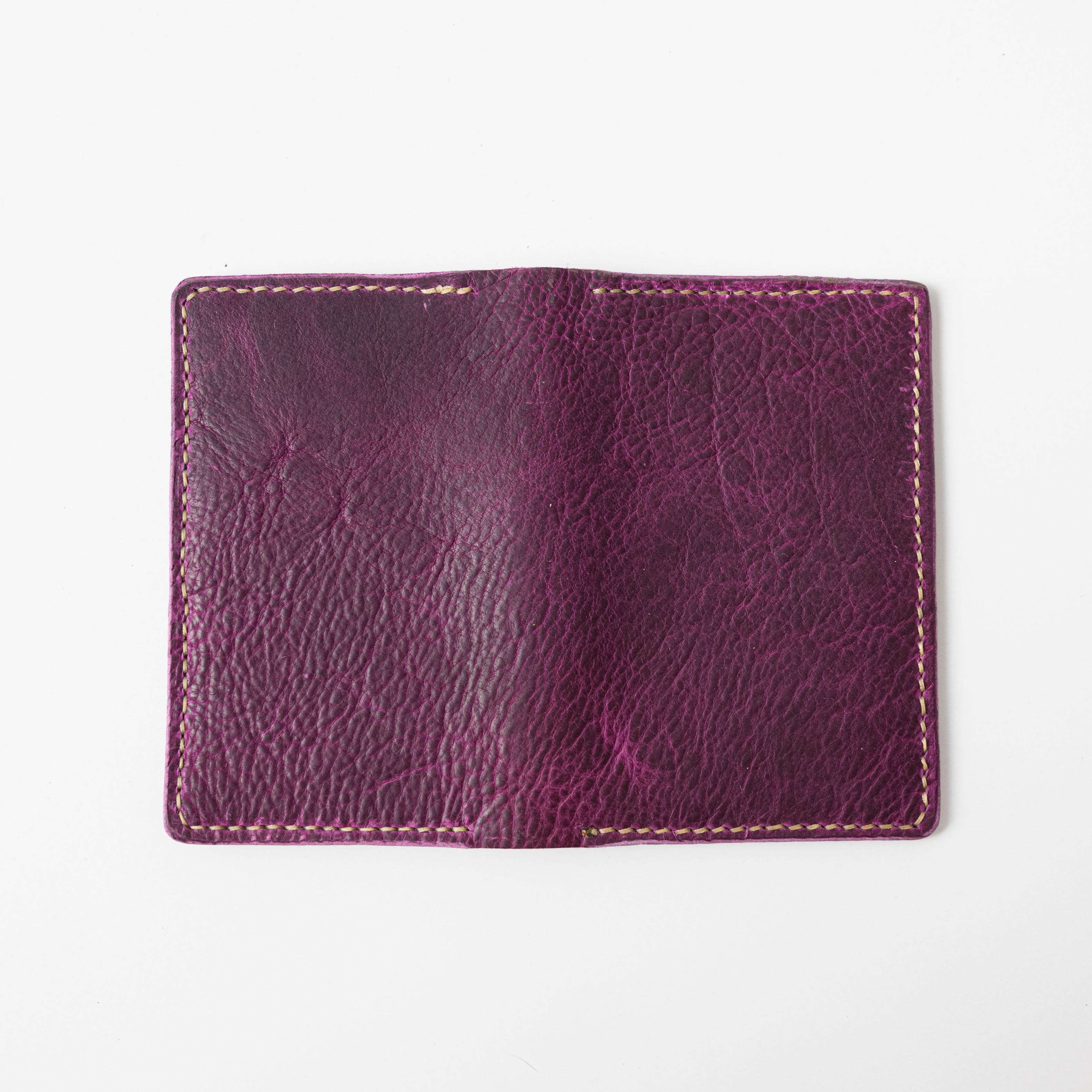 Purple Bison Notebook Wallet- leather notebook cover - passport holder - KMM &amp; Co.