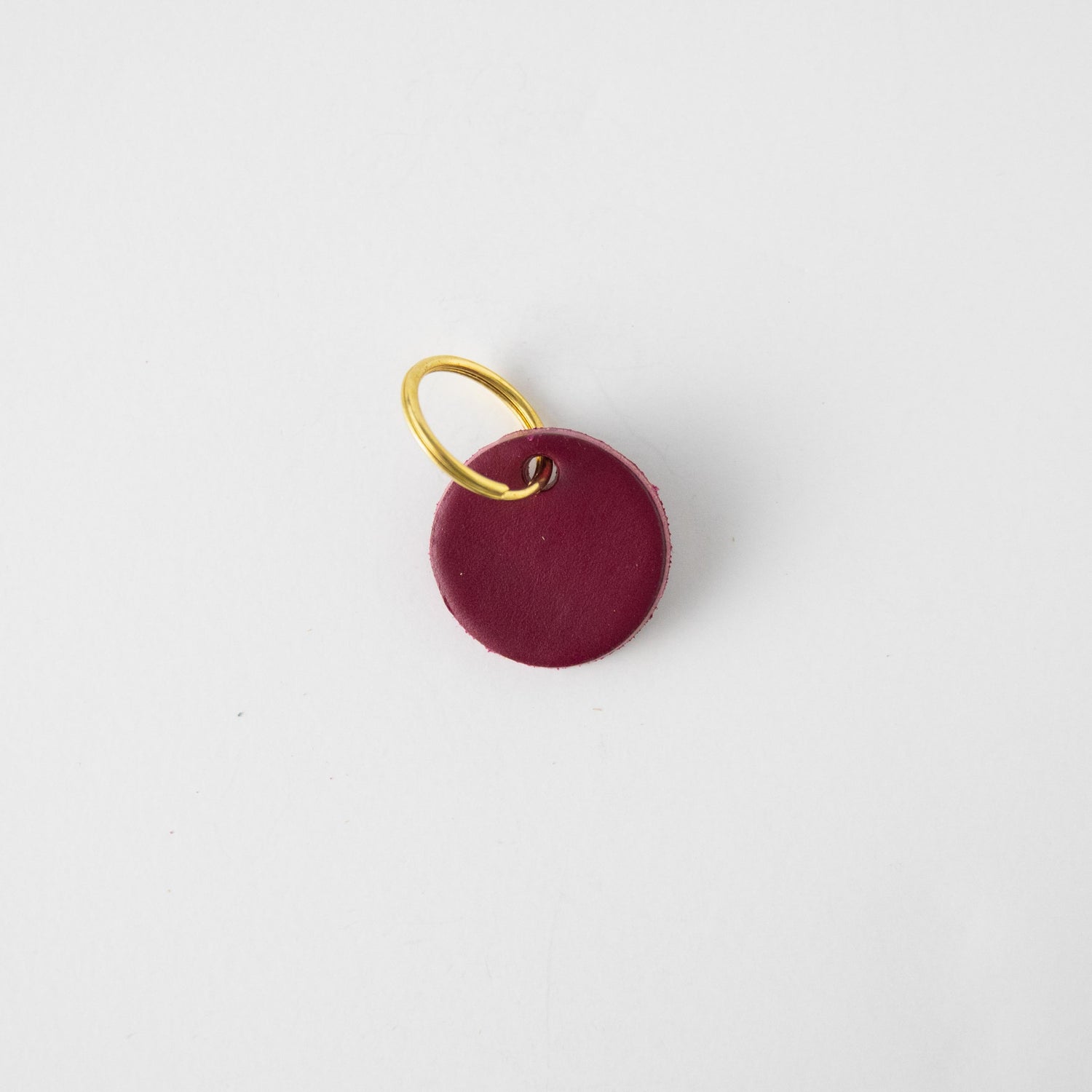 Purple Circle Key Fob- leather keychain - leather key holder - leather key fob - KMM & Co.