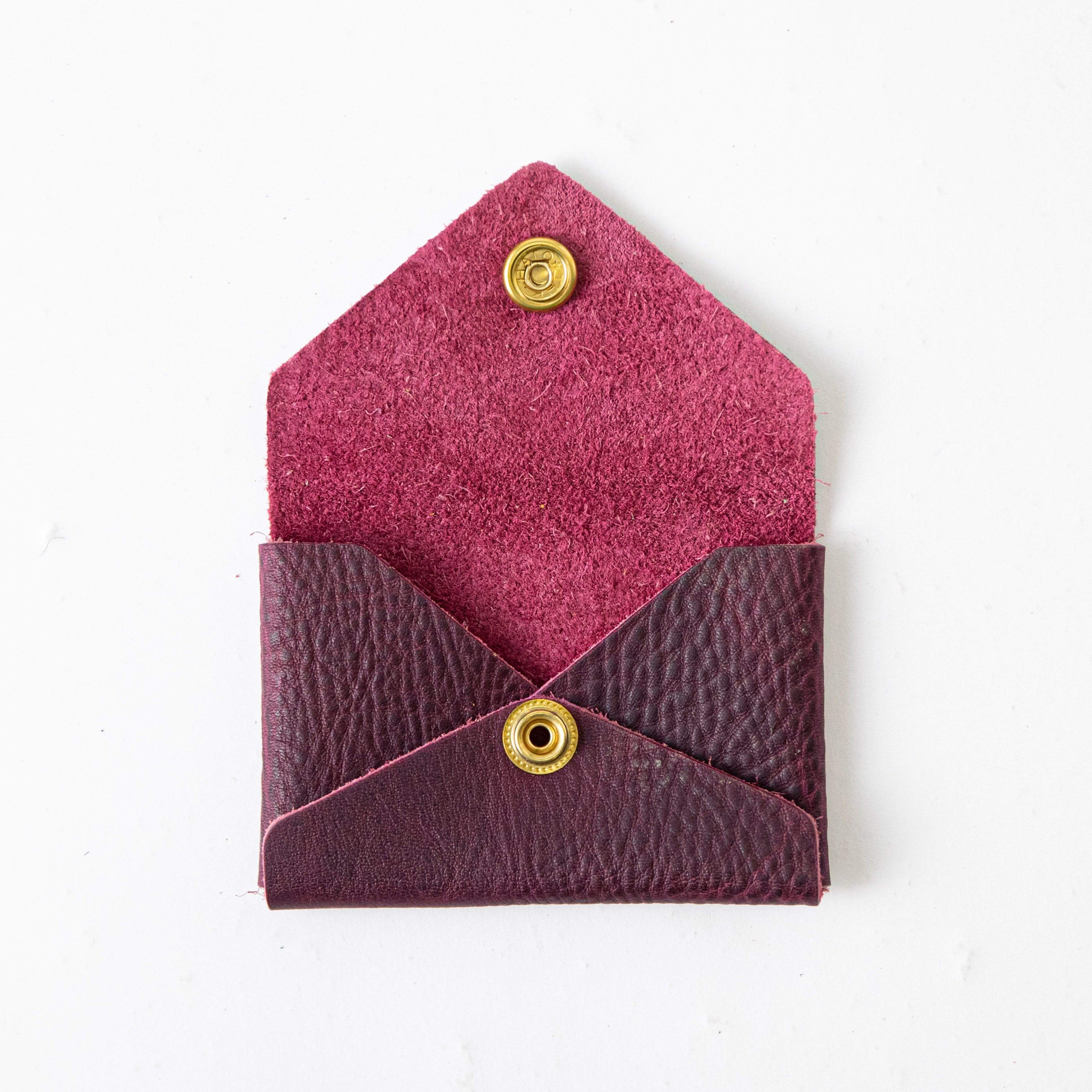 Purple Kodiak Card Envelope- card holder wallet - leather wallet made in America at KMM & Co.