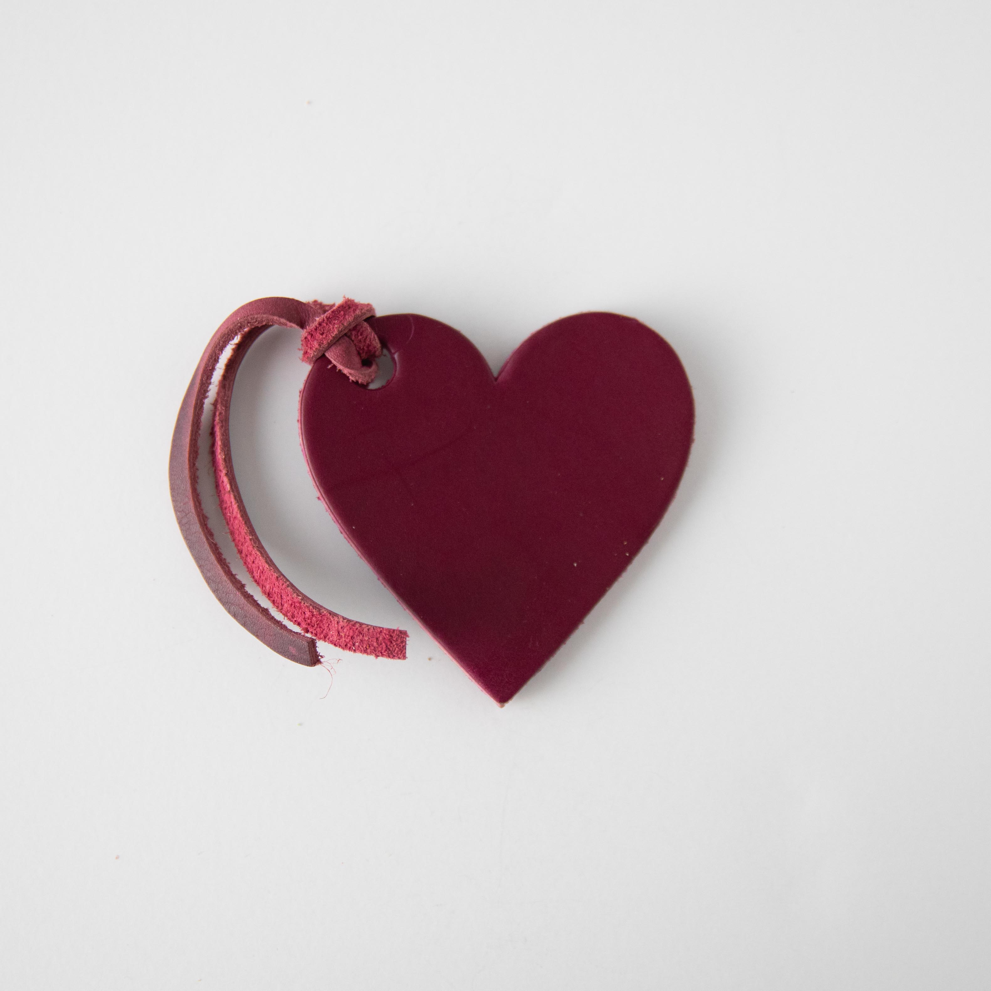 Purple Leather Heart Tag- personalized luggage tags - custom luggage tags - KMM & Co.