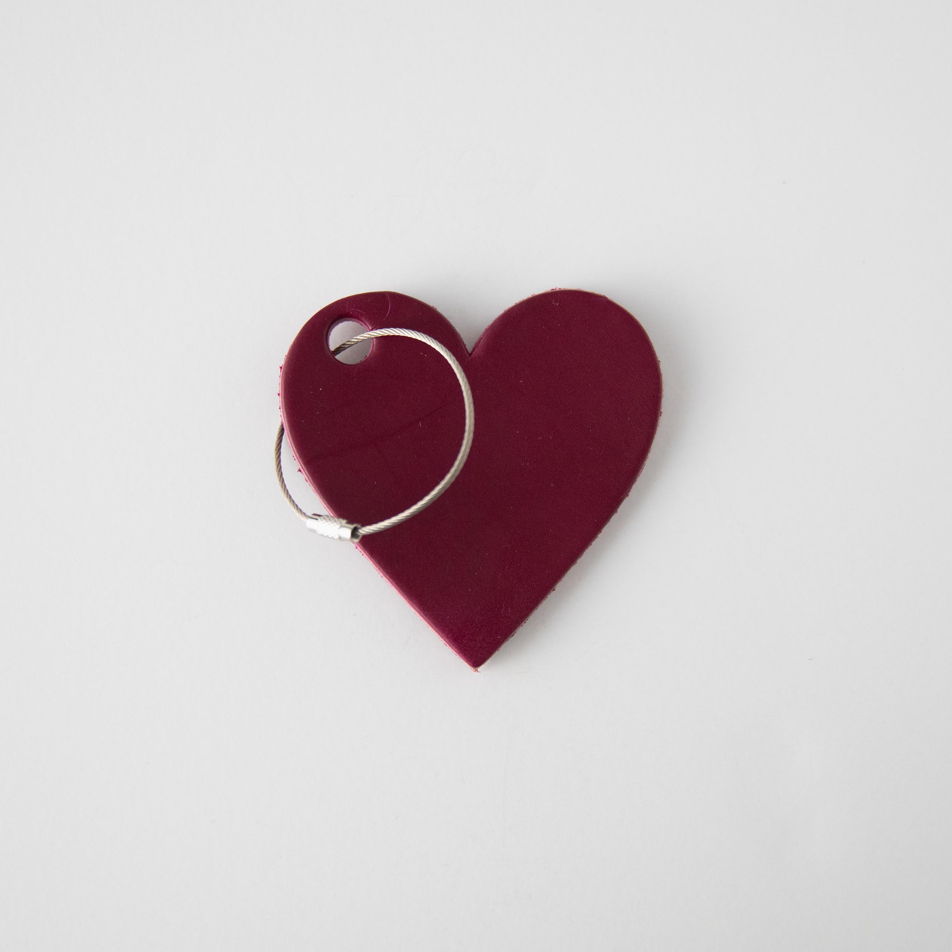 Purple Leather Heart Tag- personalized luggage tags - custom luggage tags - KMM & Co.