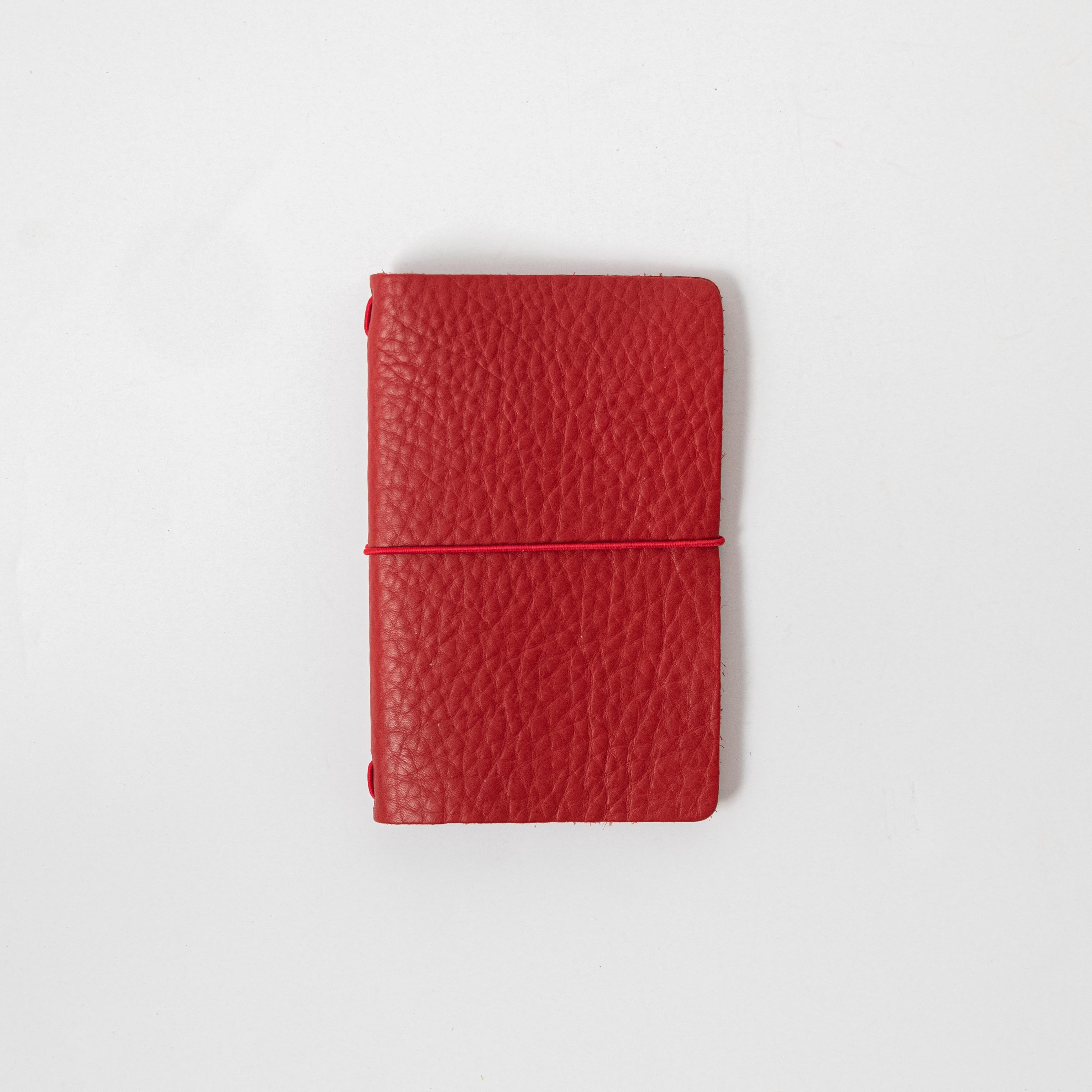 Red Cypress Travel Notebook- leather journal - leather notebook - KMM & Co.