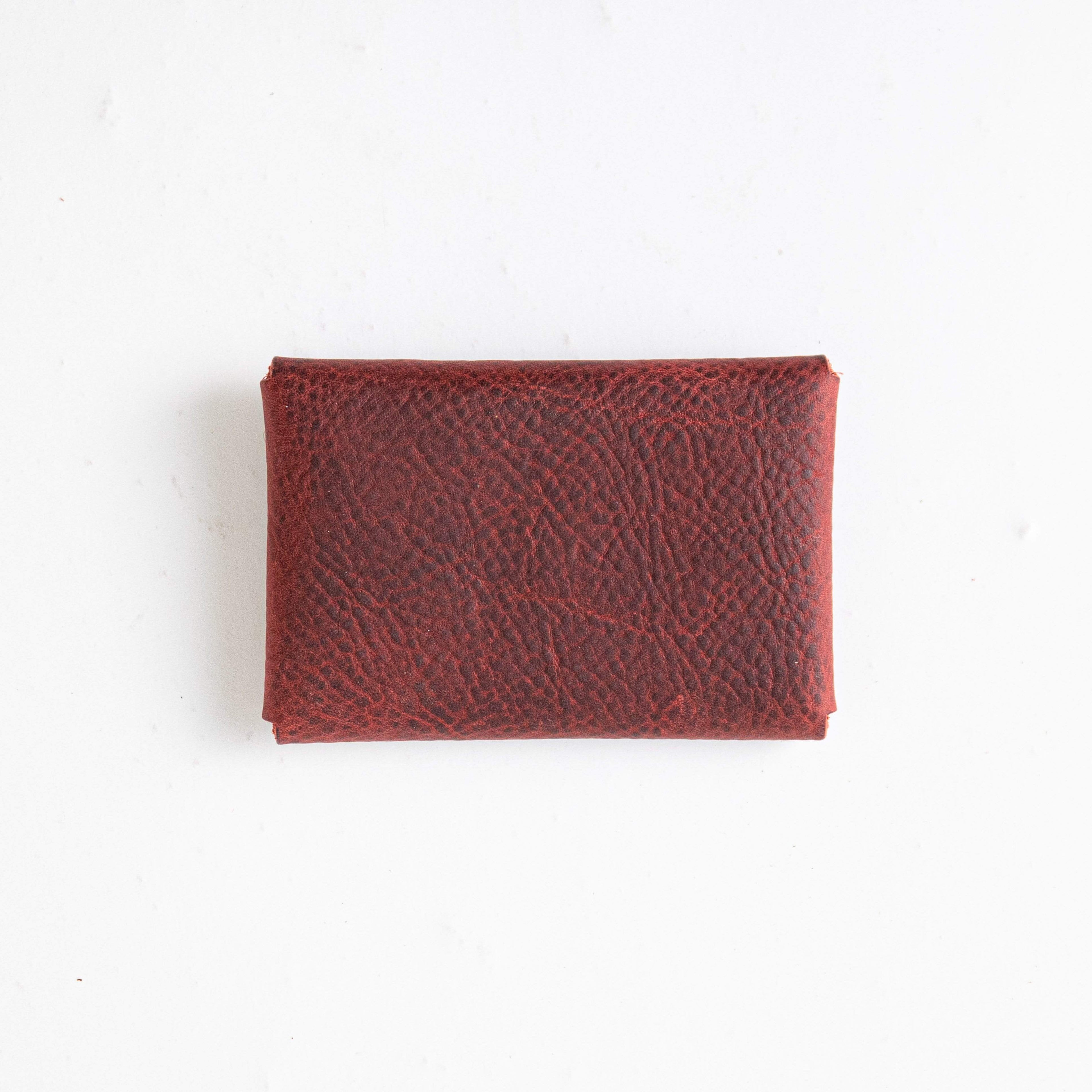 Red Kodiak Card Envelope- card holder wallet - leather wallet made in America at KMM & Co.