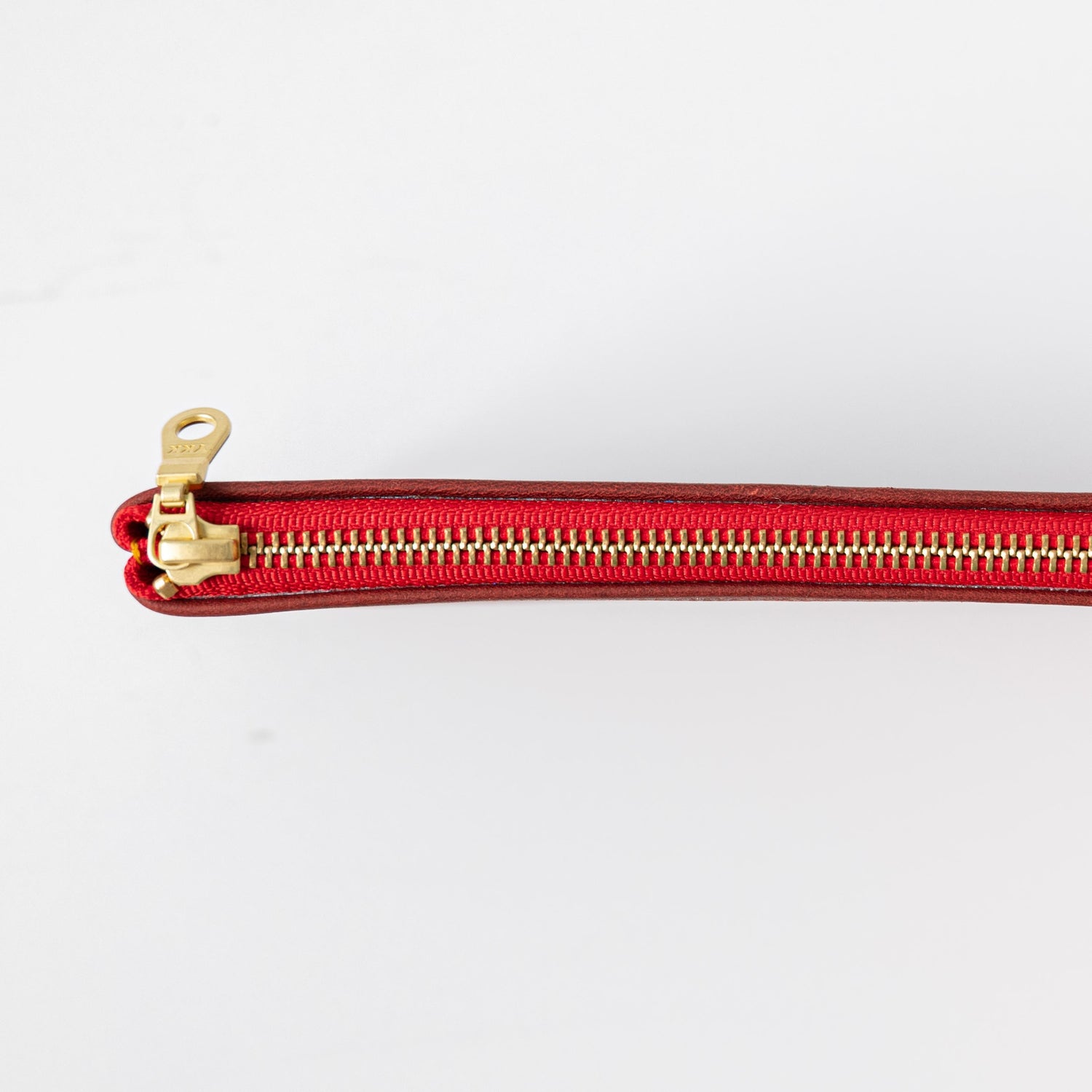 Red Kodiak Medium Zip Pouch- leather zipper pouch - KMM & Co.