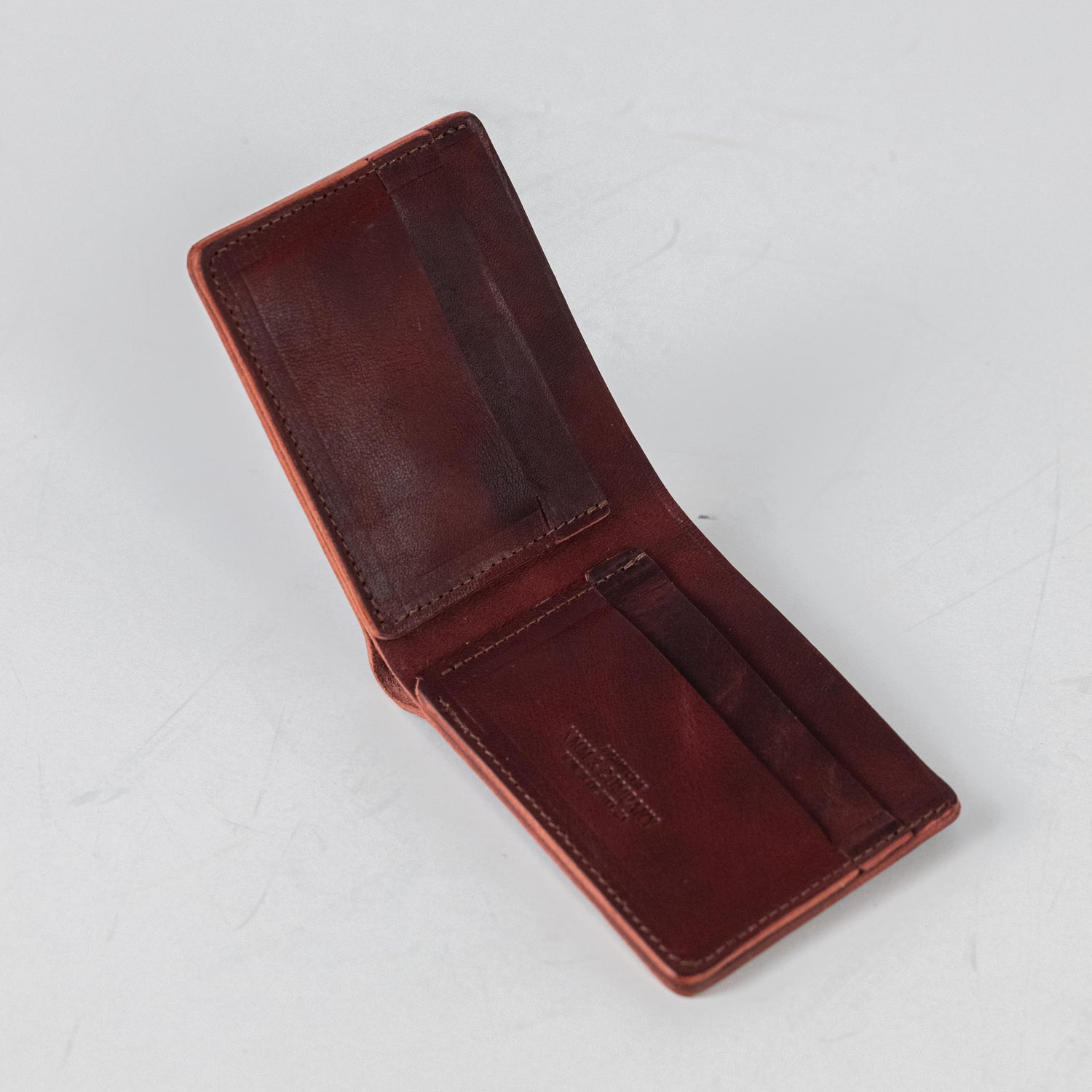 Russet Brown Dublin Billfold- leather billfold wallet - mens leather bifold wallet - KMM & Co.