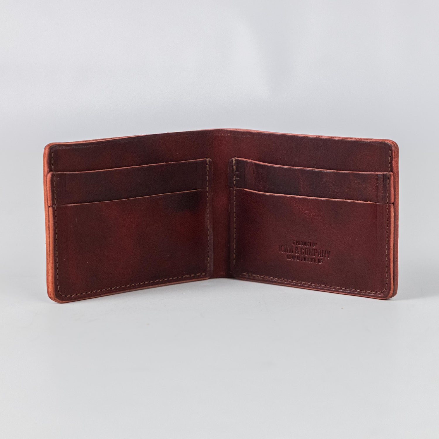 Russet Brown Dublin Billfold- leather billfold wallet - mens leather bifold wallet - KMM & Co.
