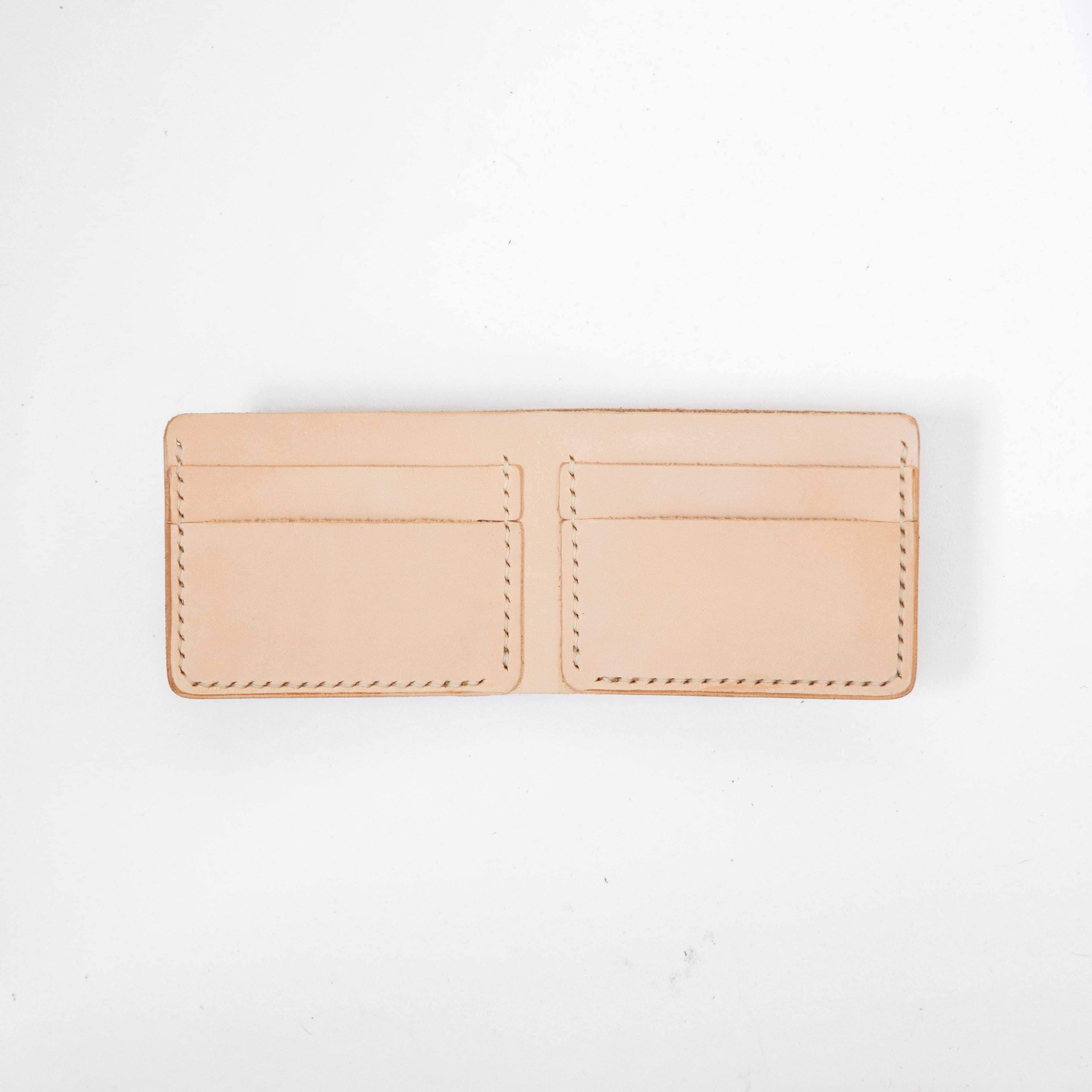 Rustic Vegetable Tan Billfold- leather billfold wallet - mens leather bifold wallet - KMM & Co.