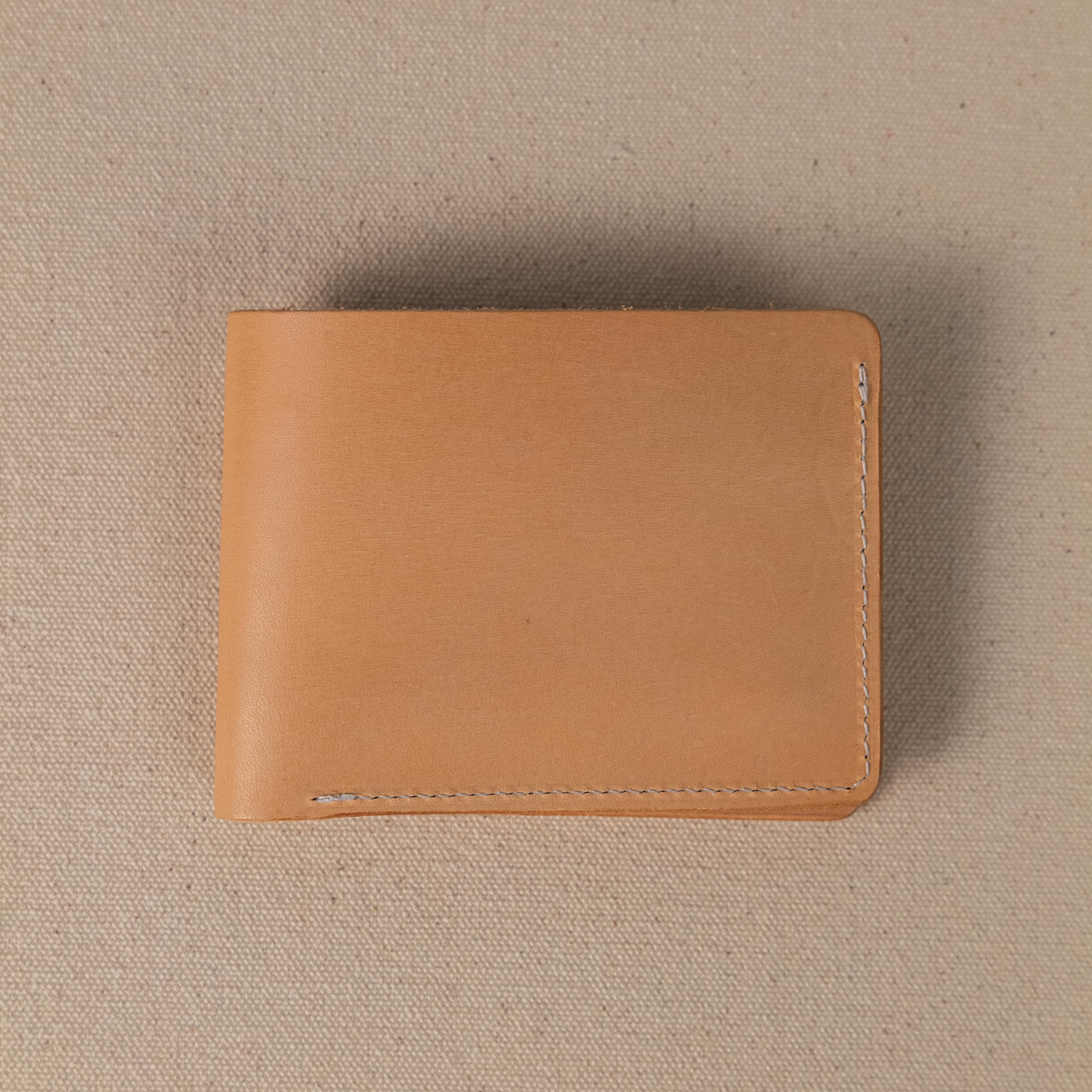 Rustic Vegetable Tan Billfold- leather billfold wallet - mens leather bifold wallet - KMM & Co.