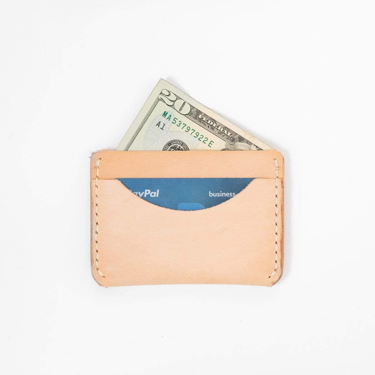 Rustic Vegetable Tan Card Case- mens leather wallet - leather wallets for women - KMM & Co.