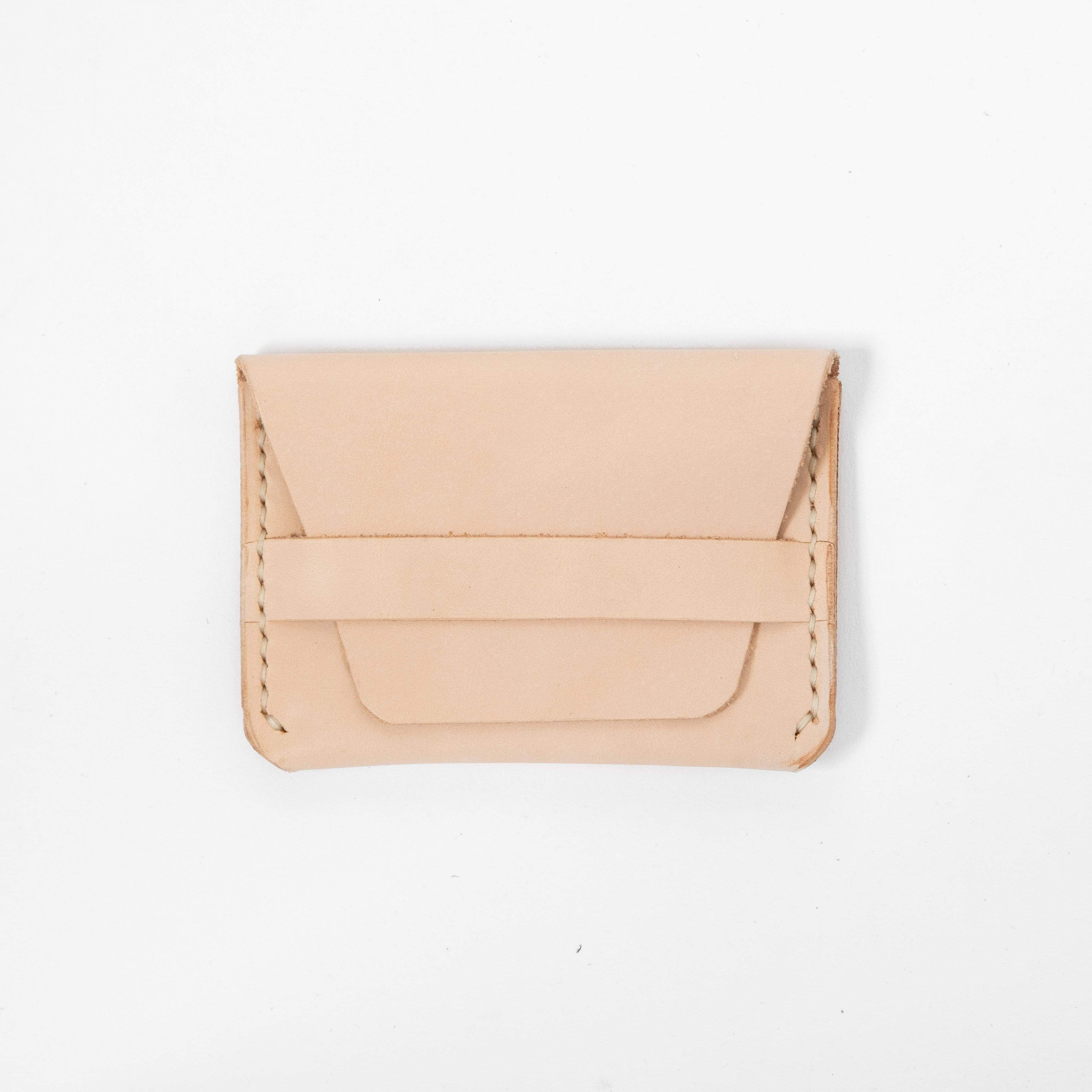 Rustic Vegetable Tan Flap Wallet- mens leather wallet - handmade leather wallets at KMM & Co.