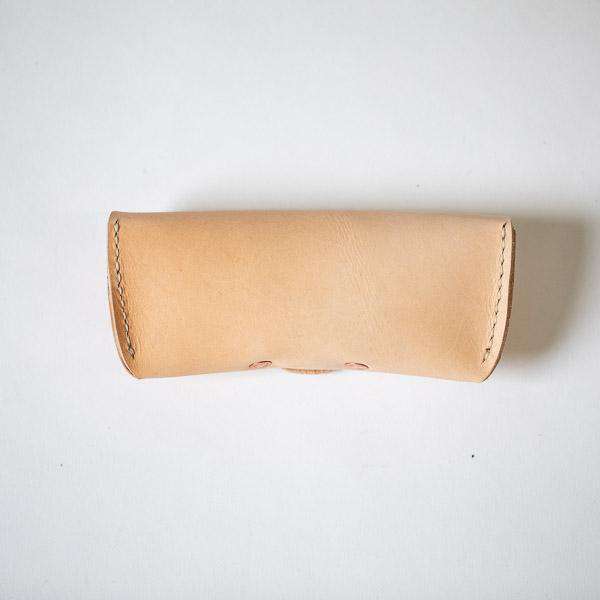 Rustic Vegetable Tan Sunglasses Case- leather glasses case - KMM & Co.