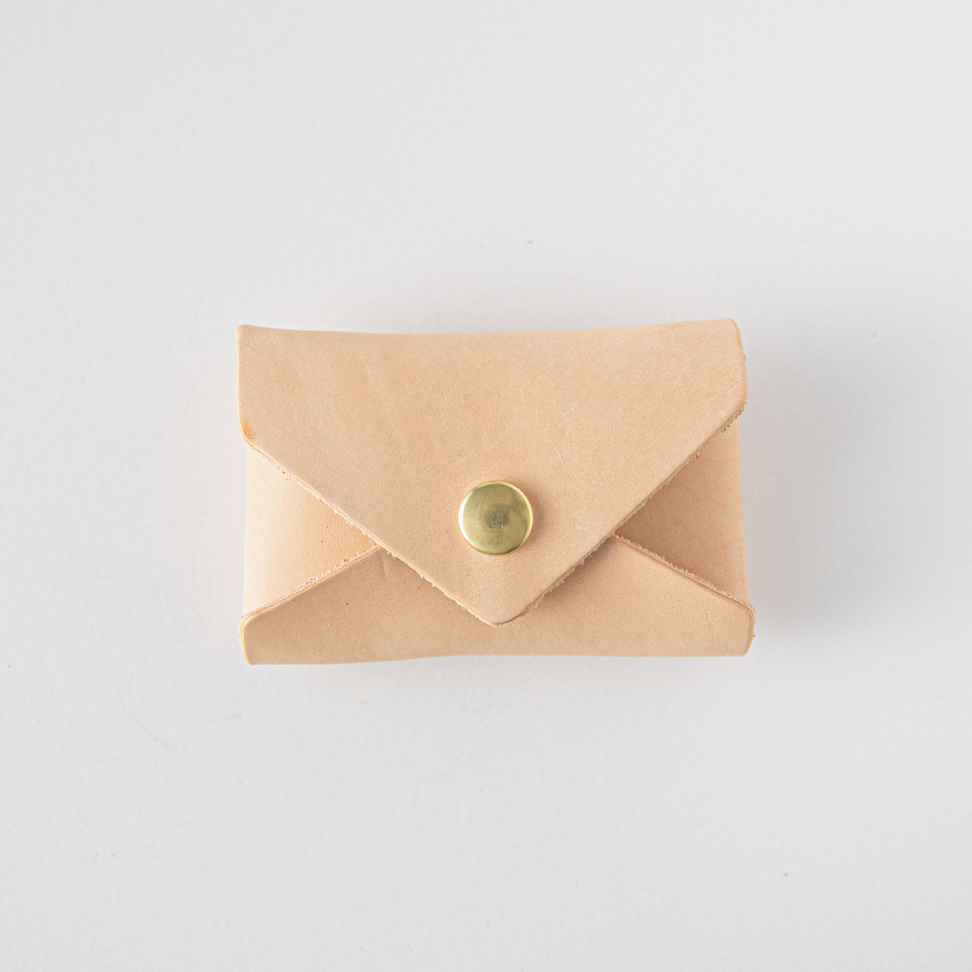 Rustic Vegetable Tanned Card Envelope- card holder wallet - leather wallet made in America at KMM & Co.