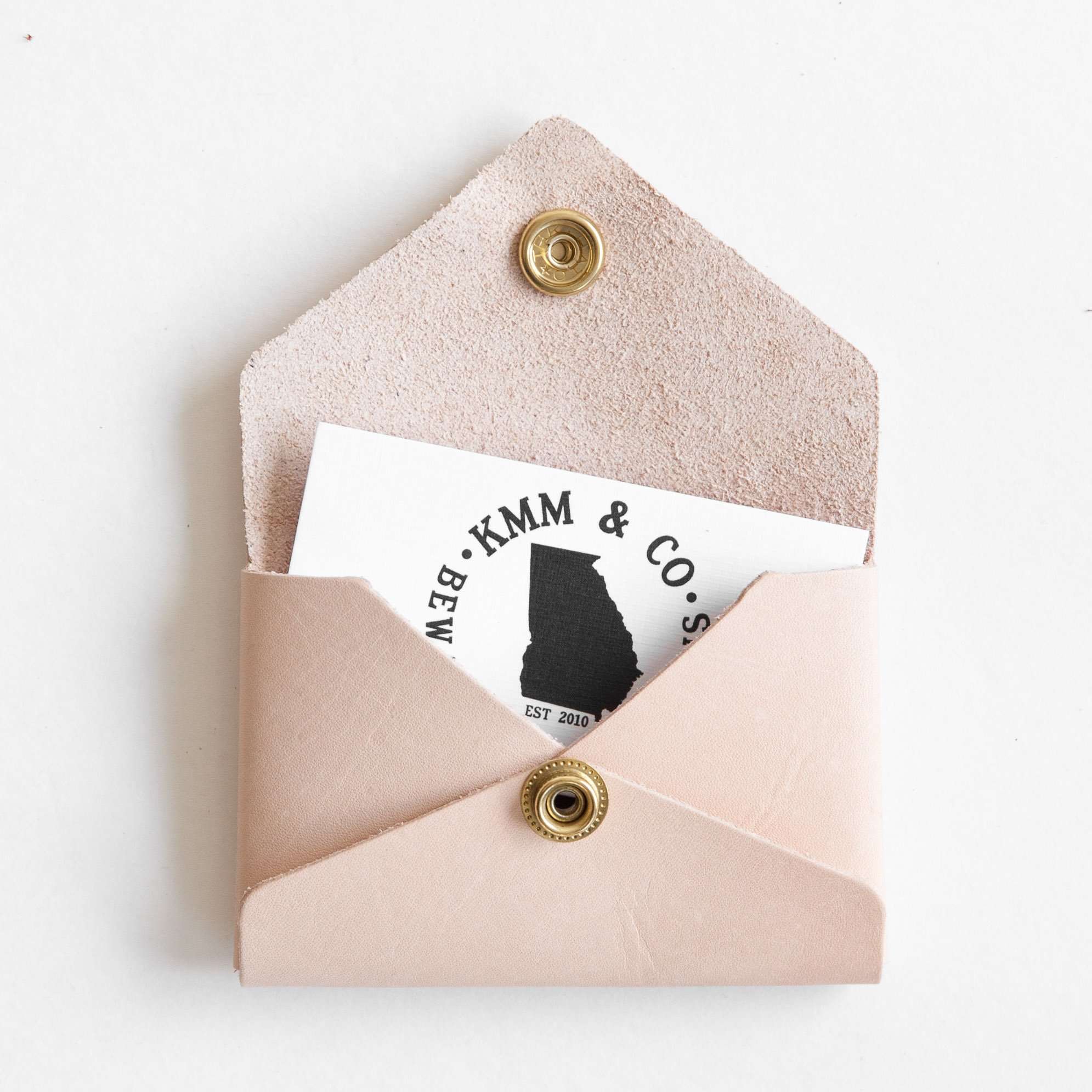 Rustic Vegetable Tanned Card Envelope- card holder wallet - leather wallet made in America at KMM & Co.