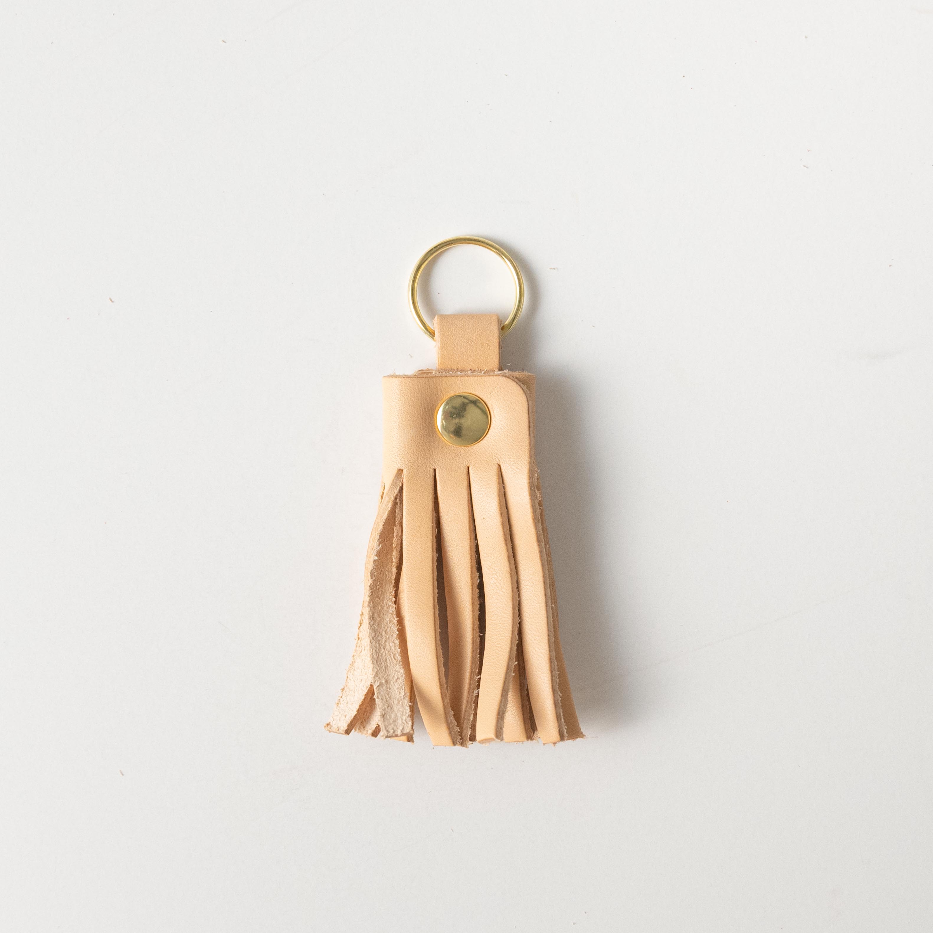 Rustic Vegetable Tanned Tassel Keychain- leather tassel keychain - KMM & Co.