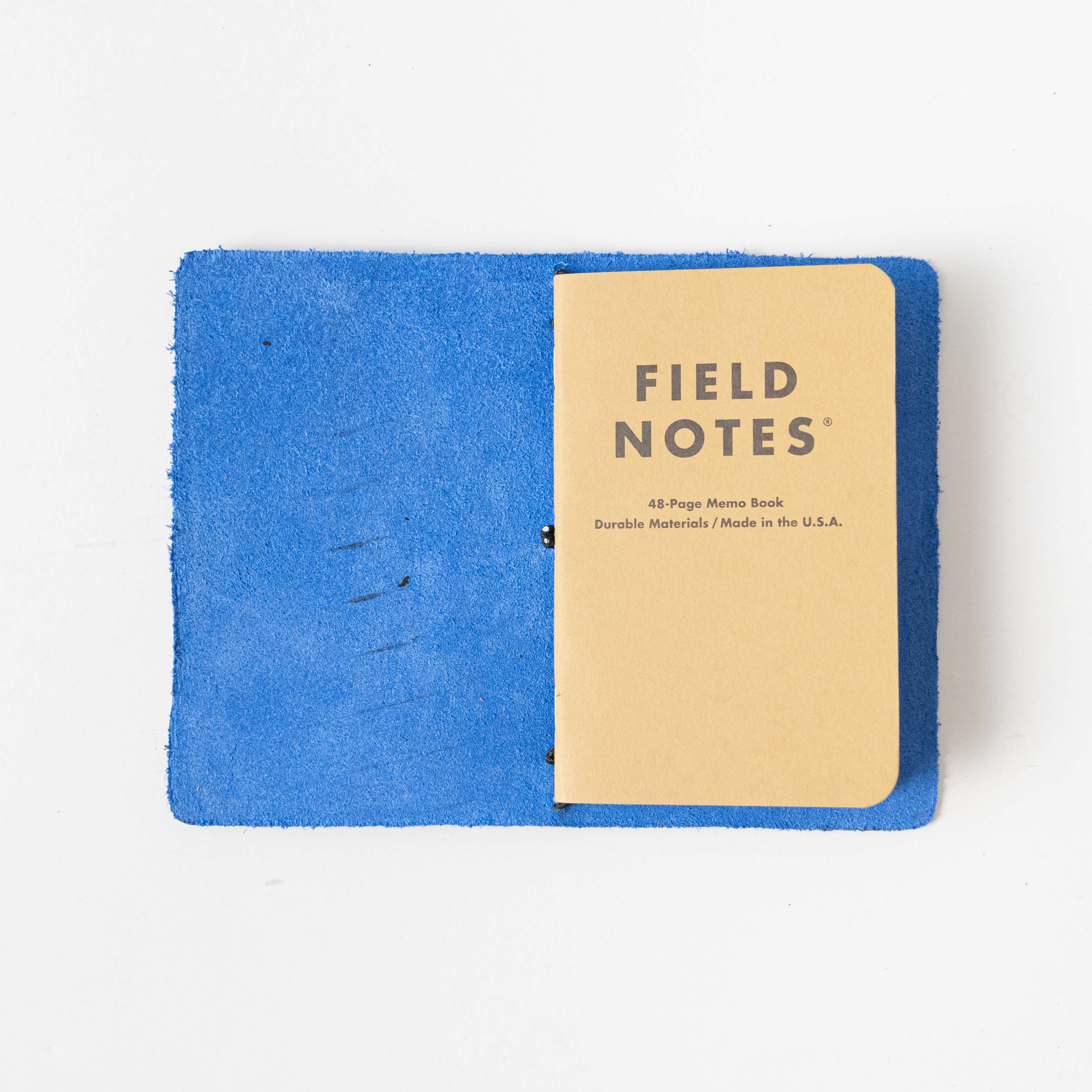 Sapphire Travel Notebook- leather journal - leather notebook - KMM & Co.