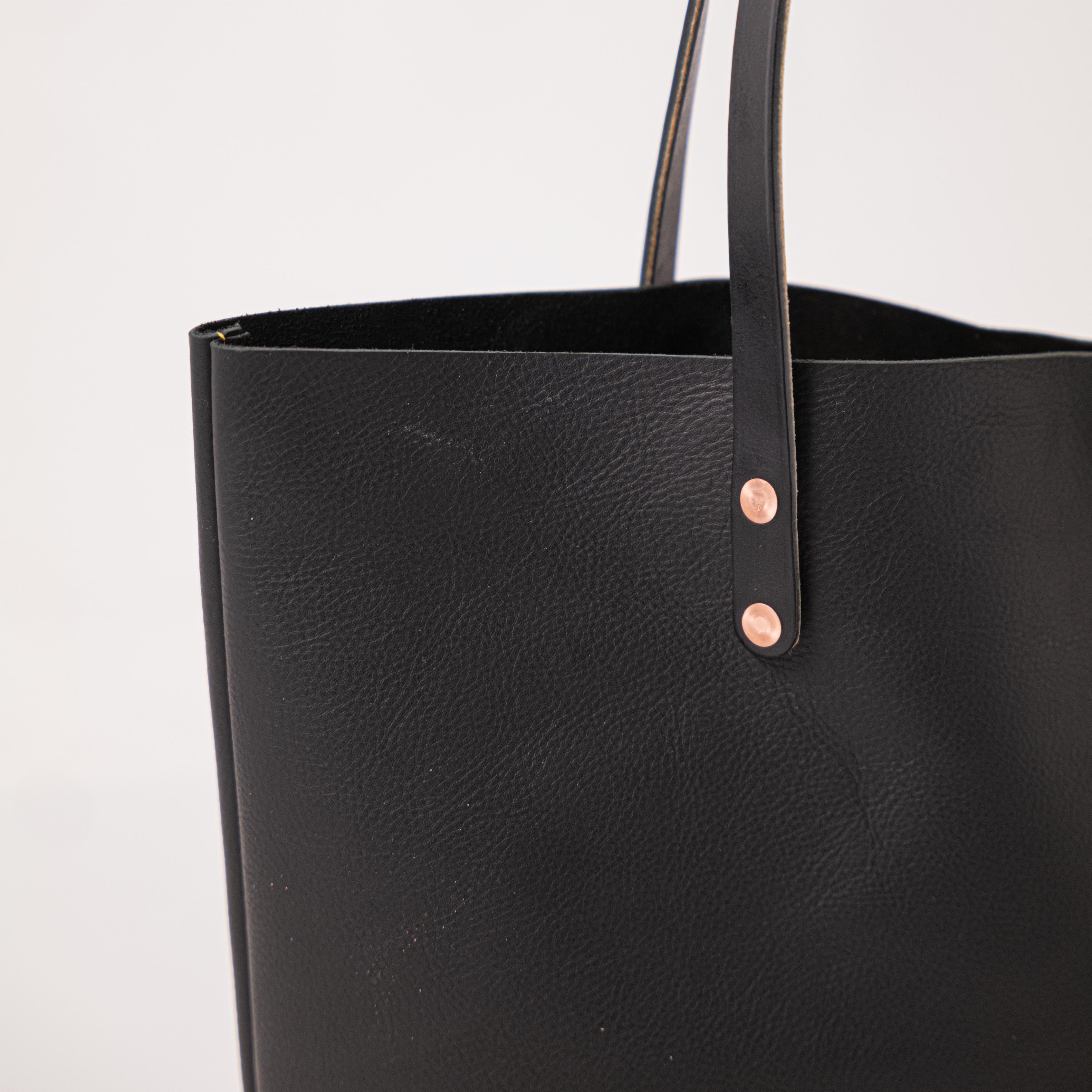 Scratch-and-Dent Black Kodiak East West Tote- black tote bag handmade in America
