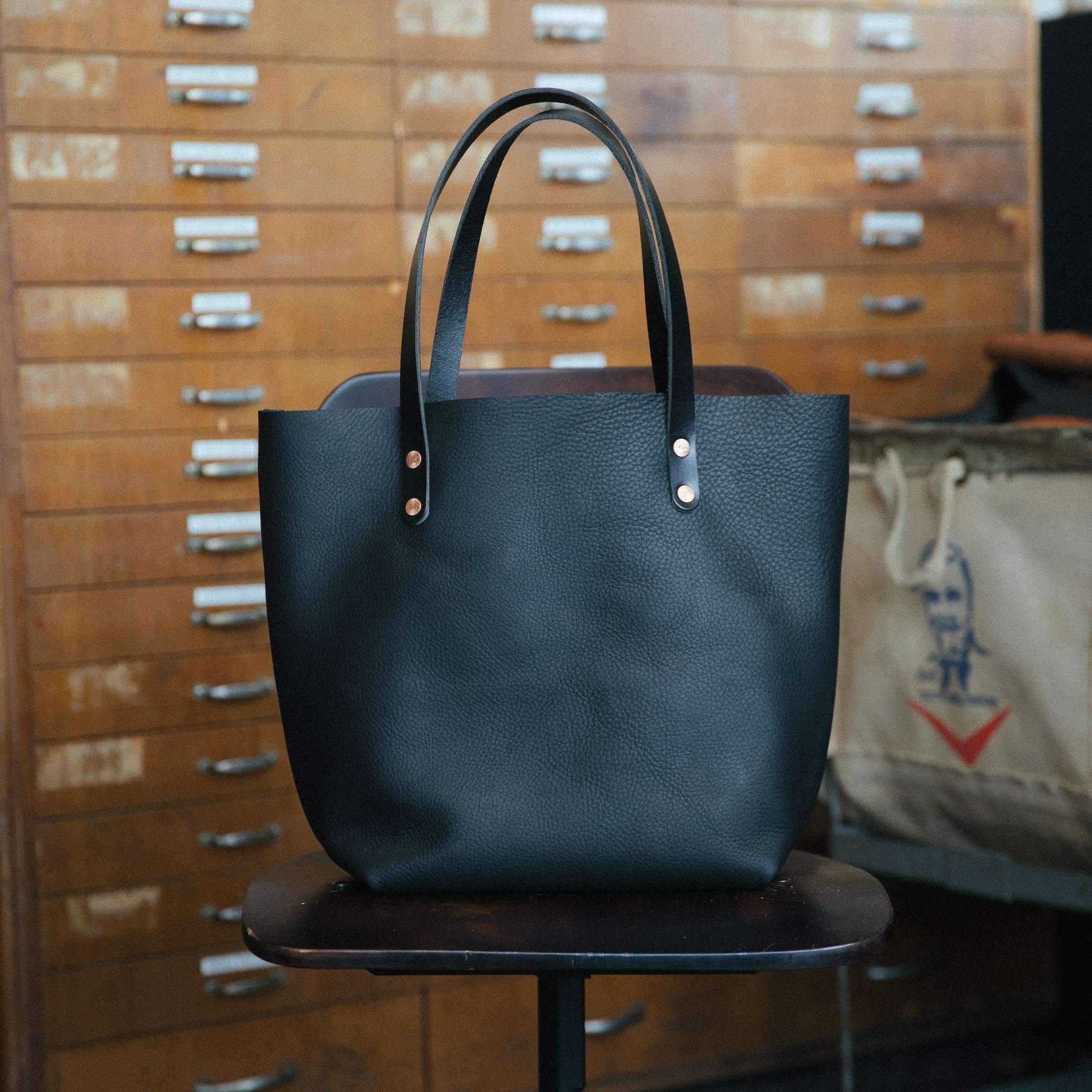 Scratch-and-Dent Black Kodiak Tote- black tote bag handmade in America