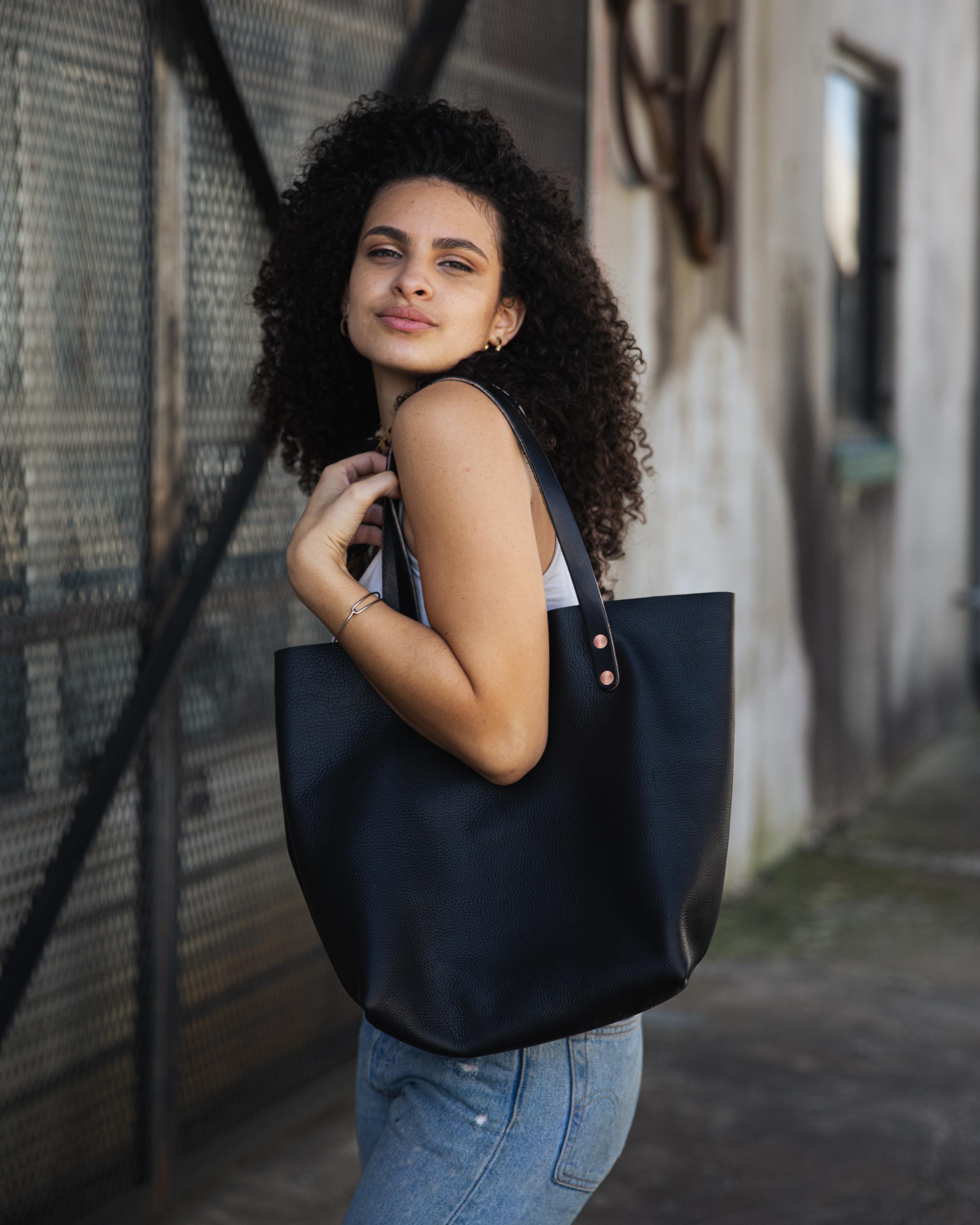 Scratch-and-Dent Black Kodiak Tote- black tote bag handmade in America