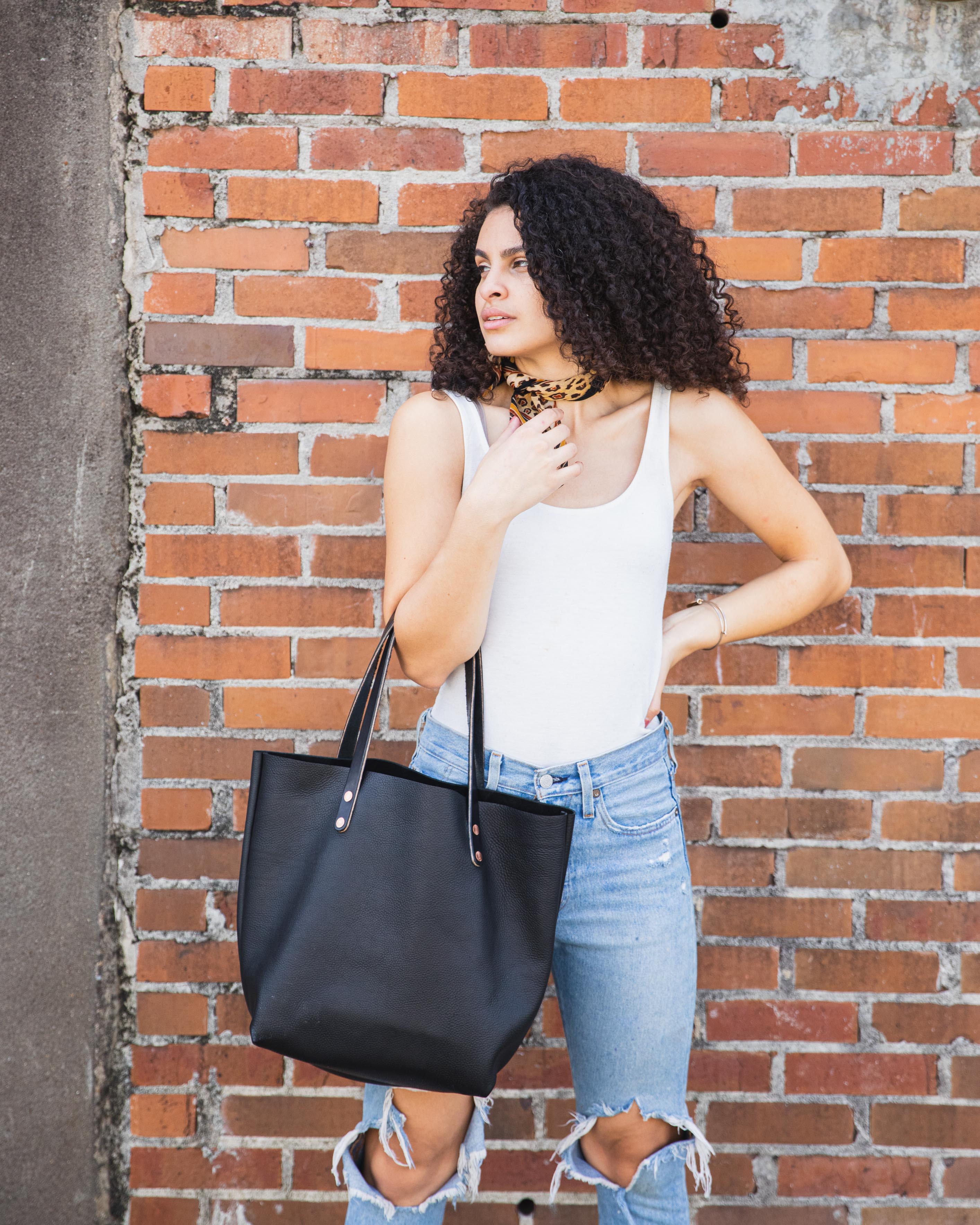 Scratch-and-Dent Black Kodiak Tote- black tote bag handmade in America
