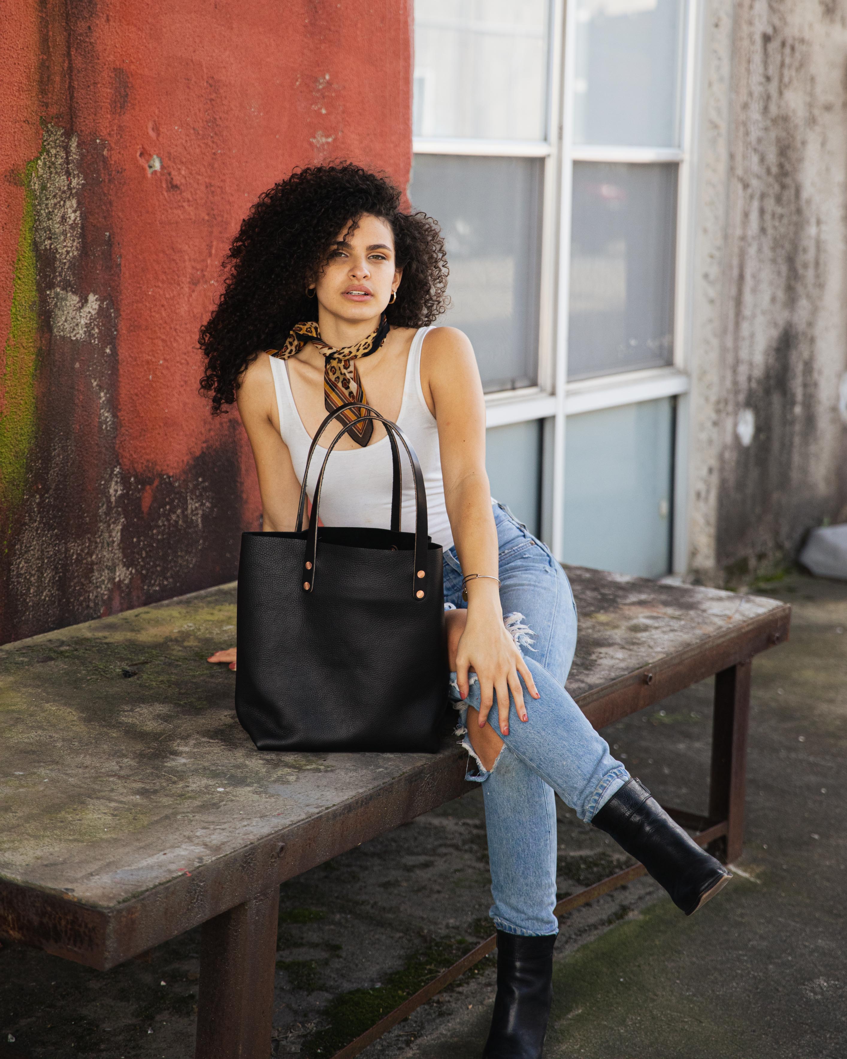 Scratch-and-Dent Black Kodiak Tote- black tote bag handmade in America