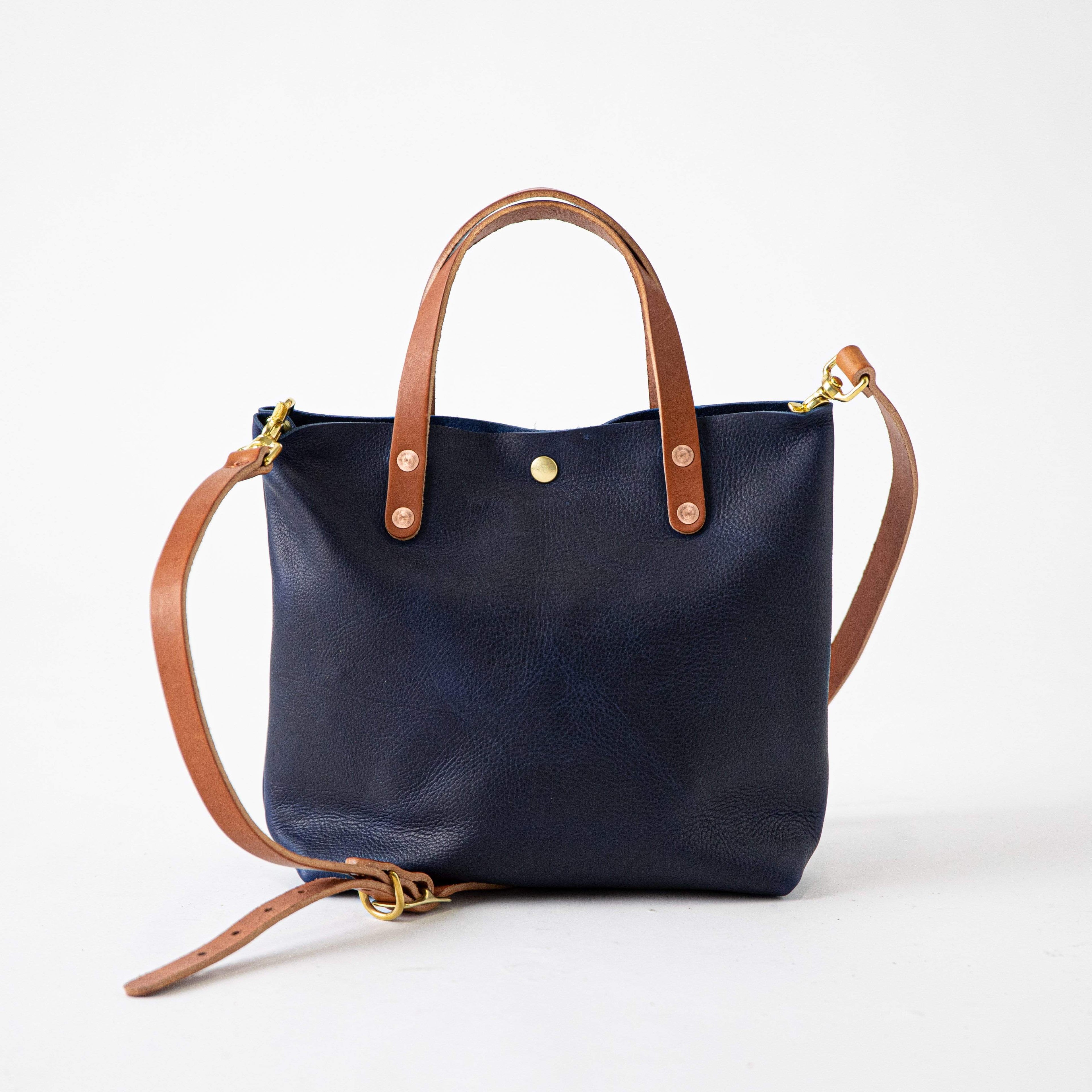 Scratch-and-Dent Navy Kodiak Mini Tote- navy blue small tote bags handmade in America