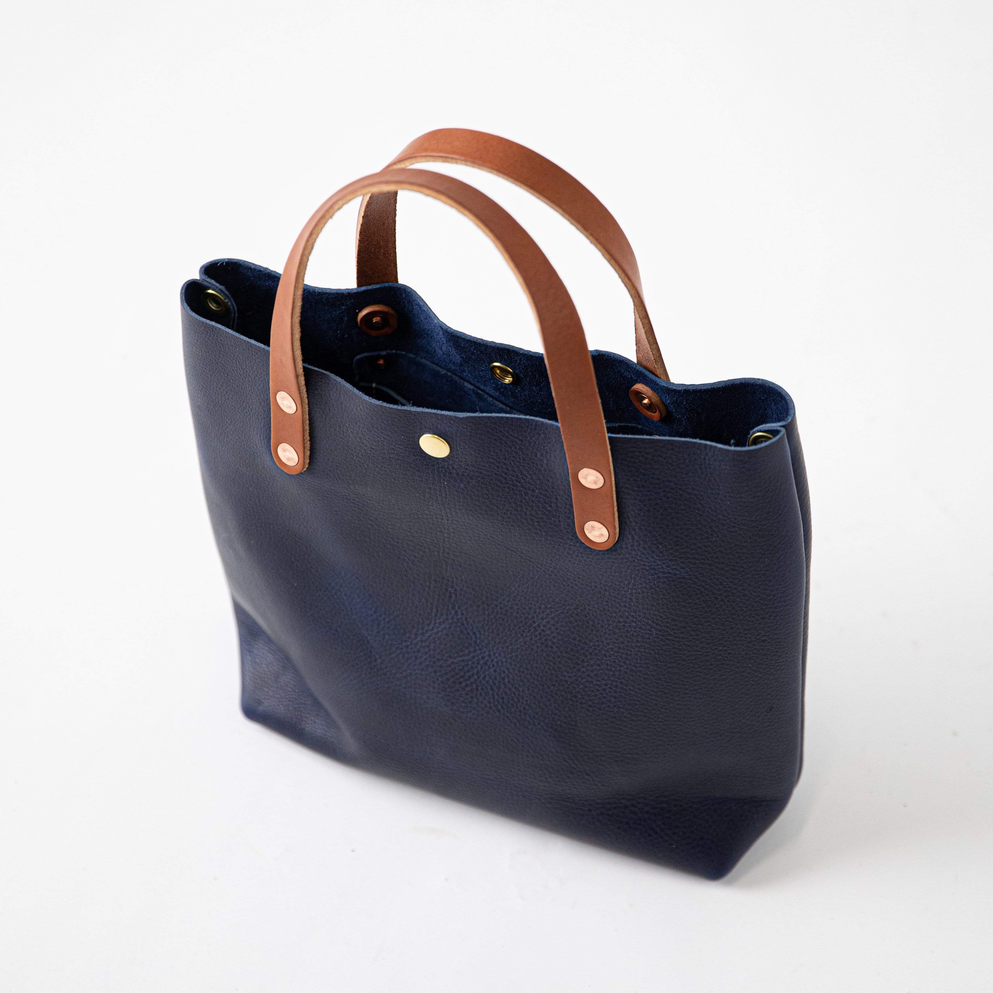 Scratch-and-Dent Navy Kodiak Mini Tote- navy blue small tote bags handmade in America