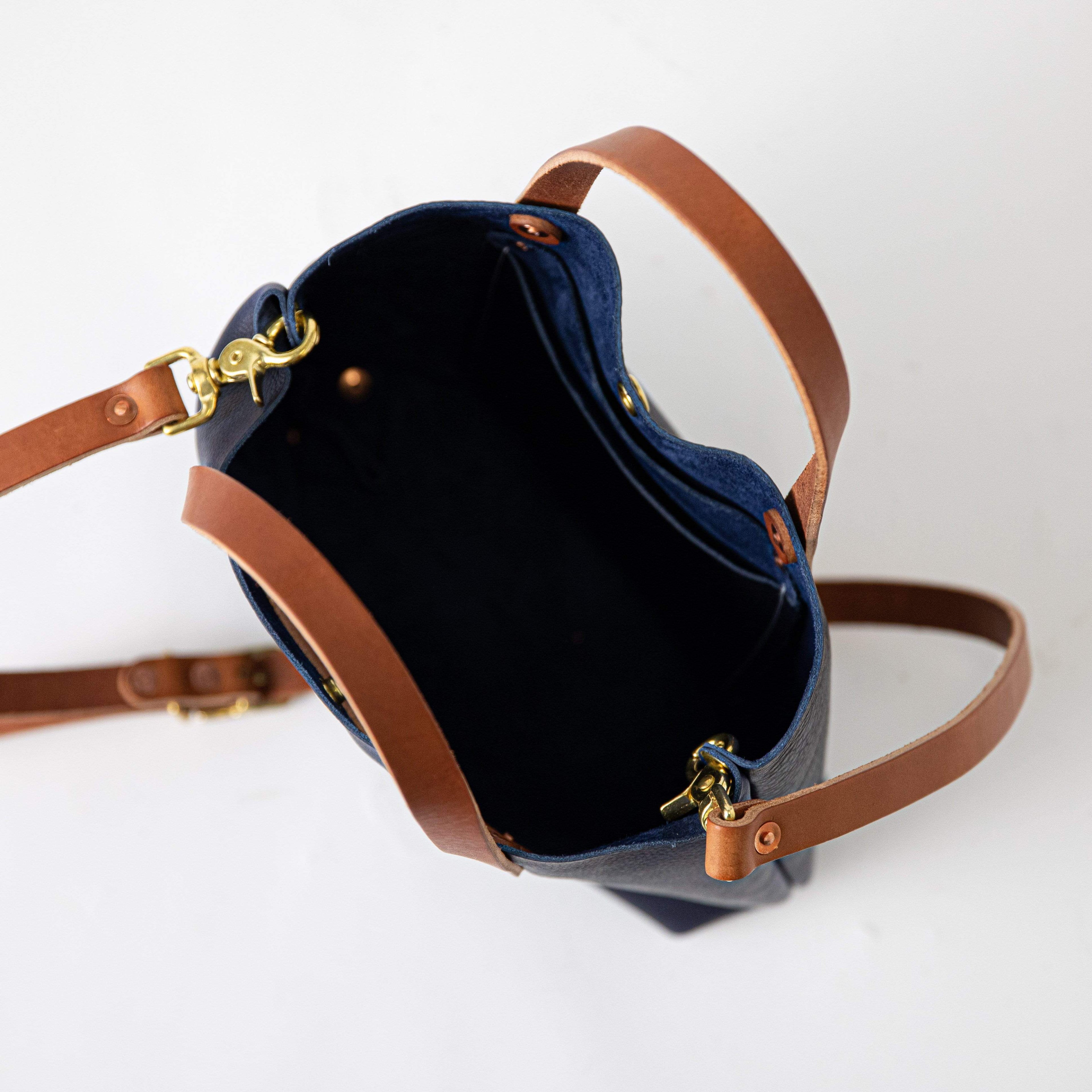Scratch-and-Dent Navy Kodiak Mini Tote- navy blue small tote bags handmade in America