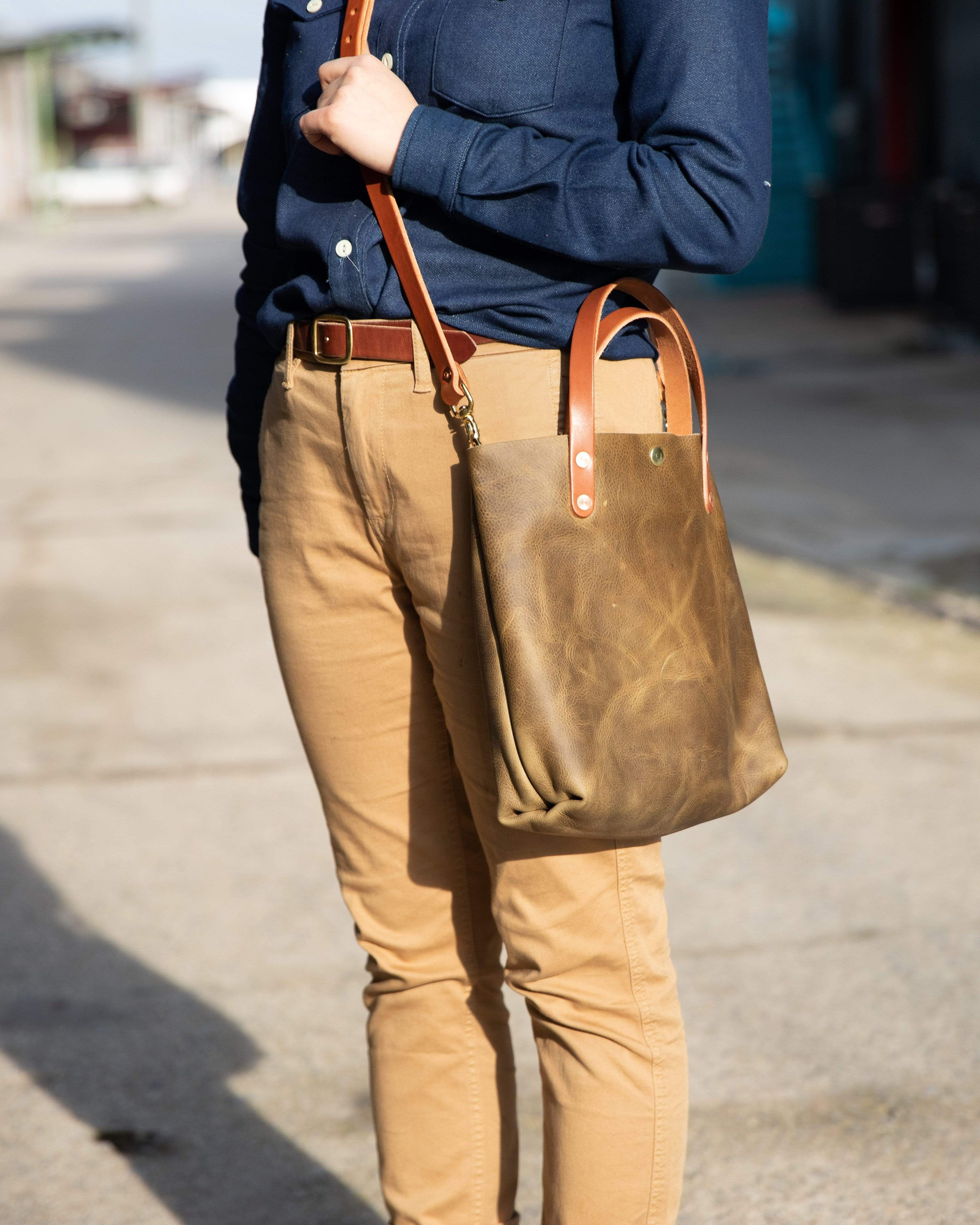 Scratch-and-Dent Olive Kodiak Mini Tote- olive green small tote bags handmade in America