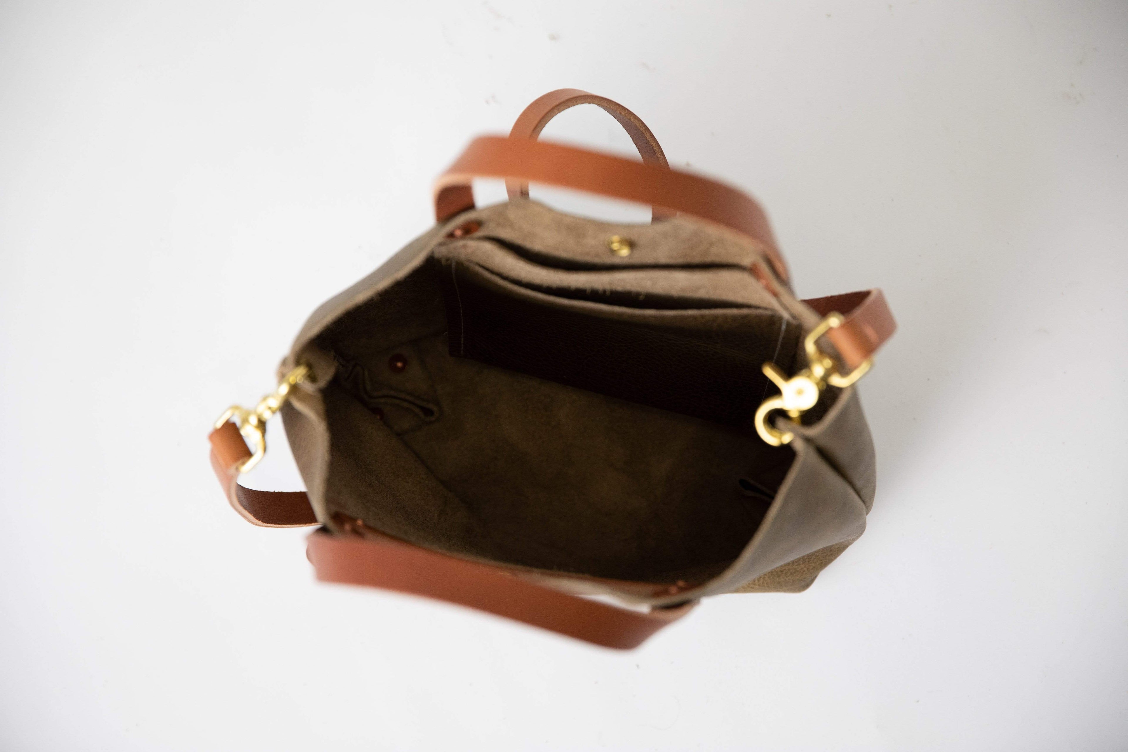 Scratch-and-Dent Olive Kodiak Mini Tote- olive green small tote bags handmade in America