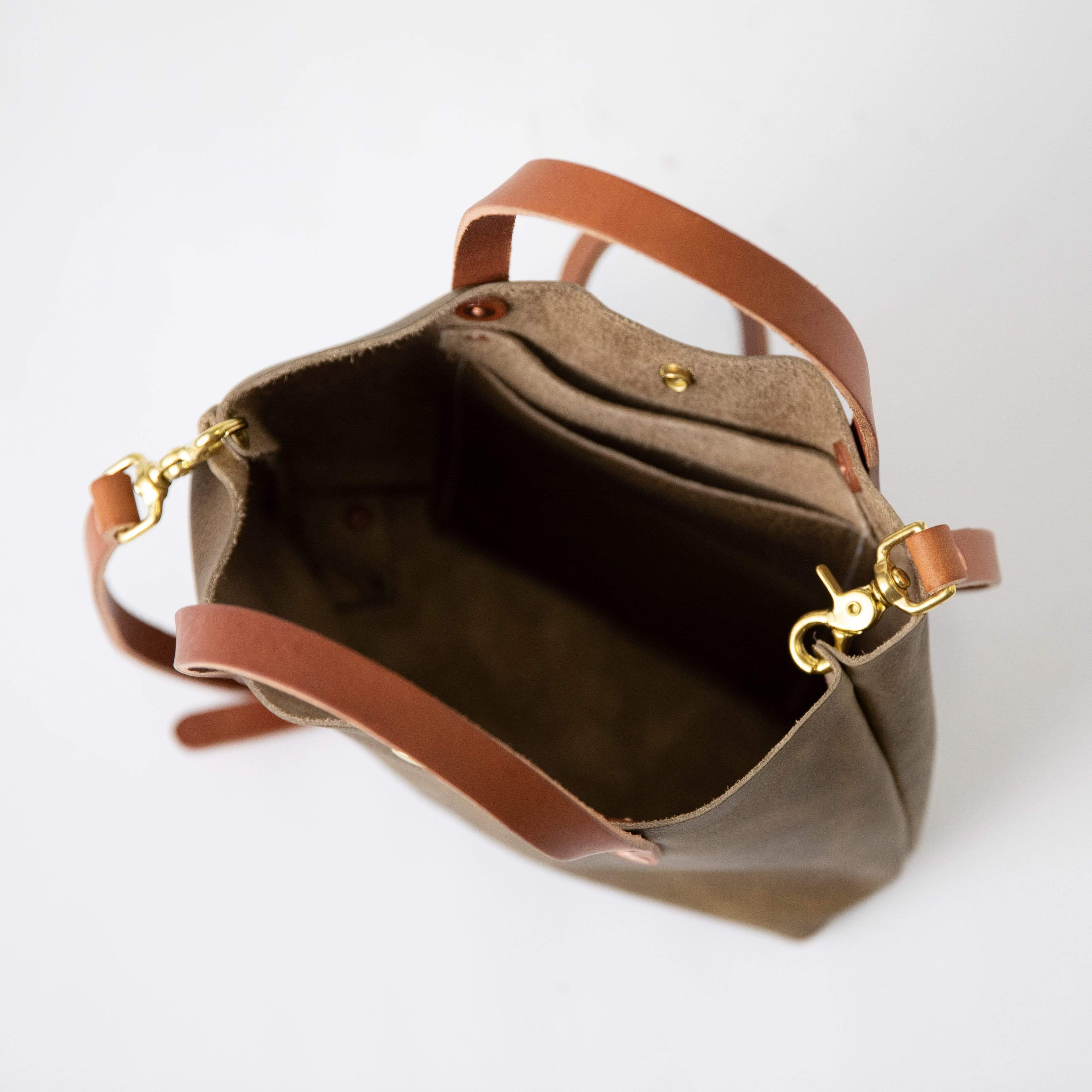 Scratch-and-Dent Olive Kodiak Mini Tote- olive green small tote bags handmade in America