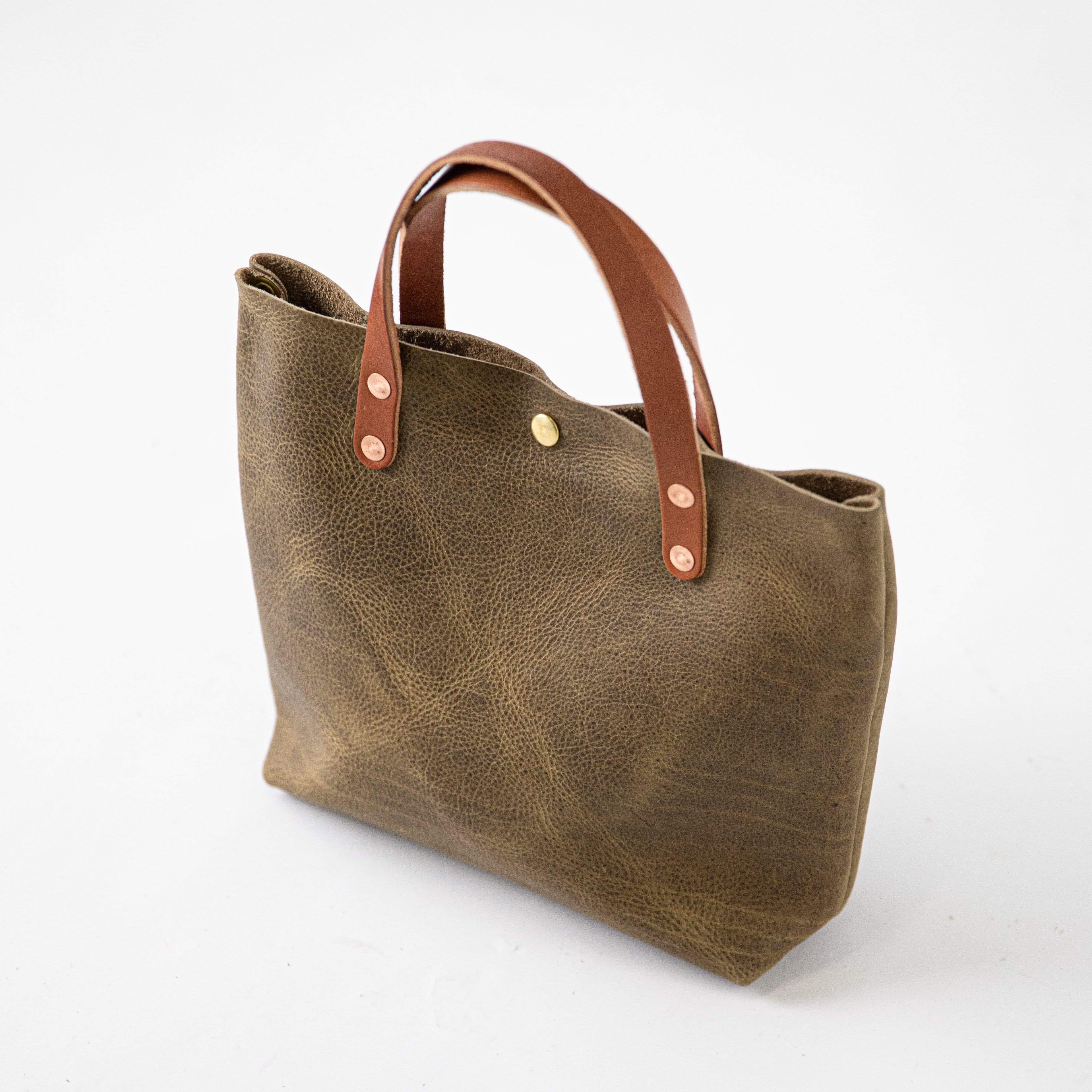 Scratch-and-Dent Olive Kodiak Mini Tote- olive green small tote bags handmade in America