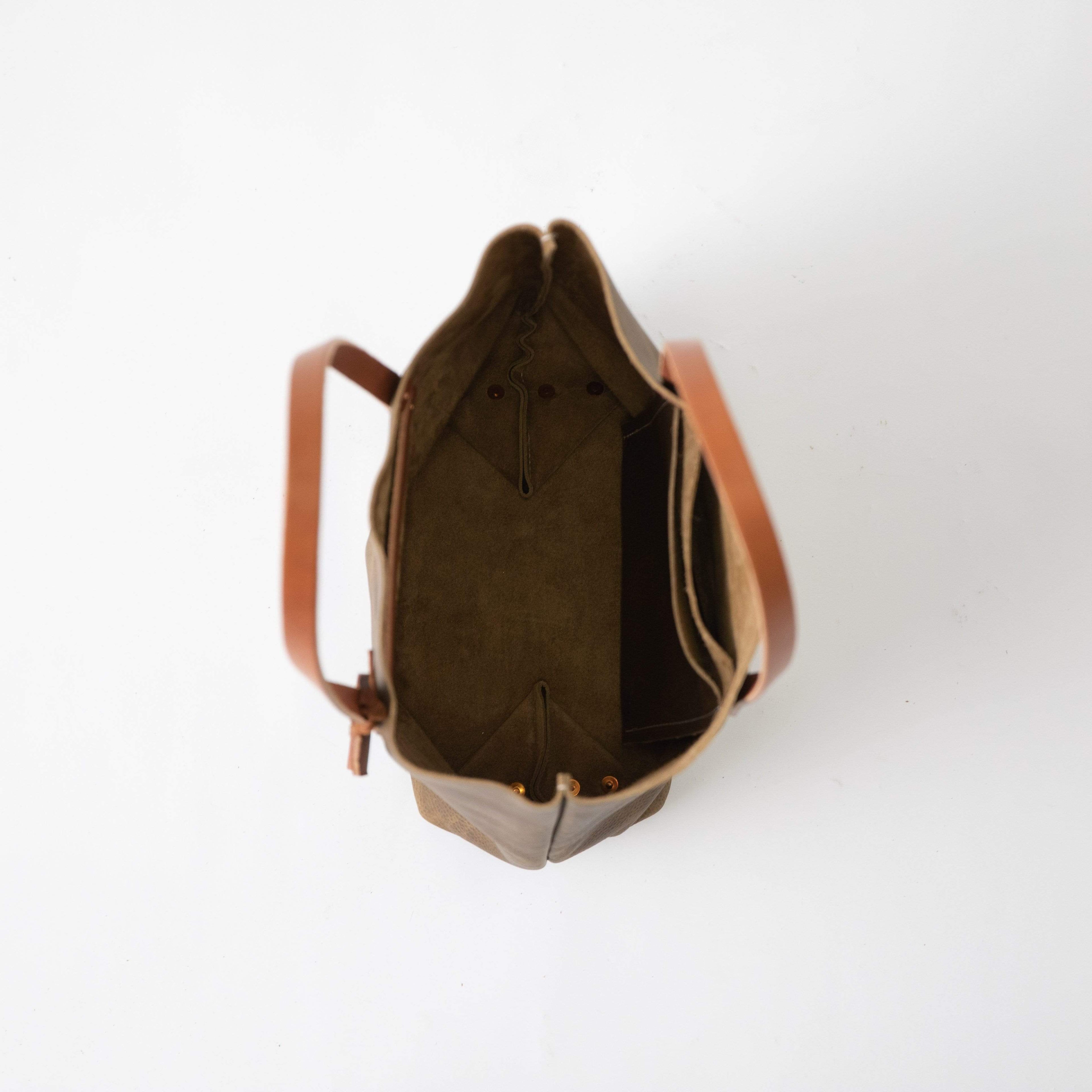 Scratch-and-Dent Olive Kodiak Tote- olive green purse handmade in America