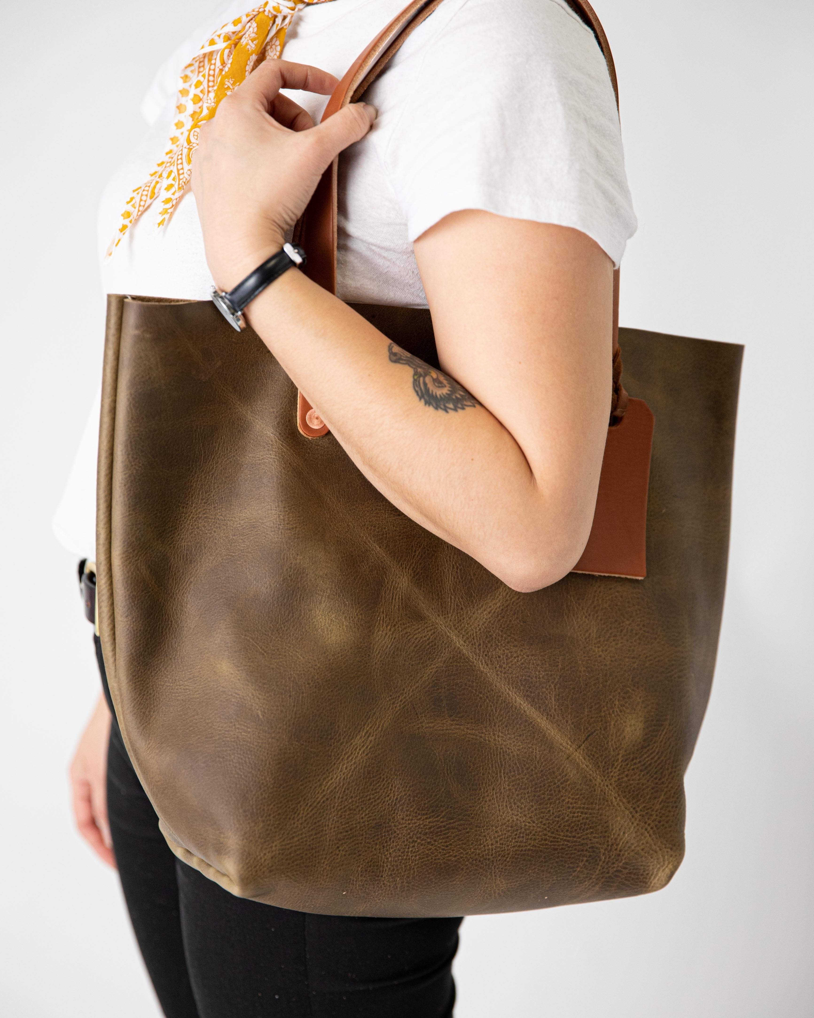 Scratch-and-Dent Olive Kodiak Tote- olive green purse handmade in America