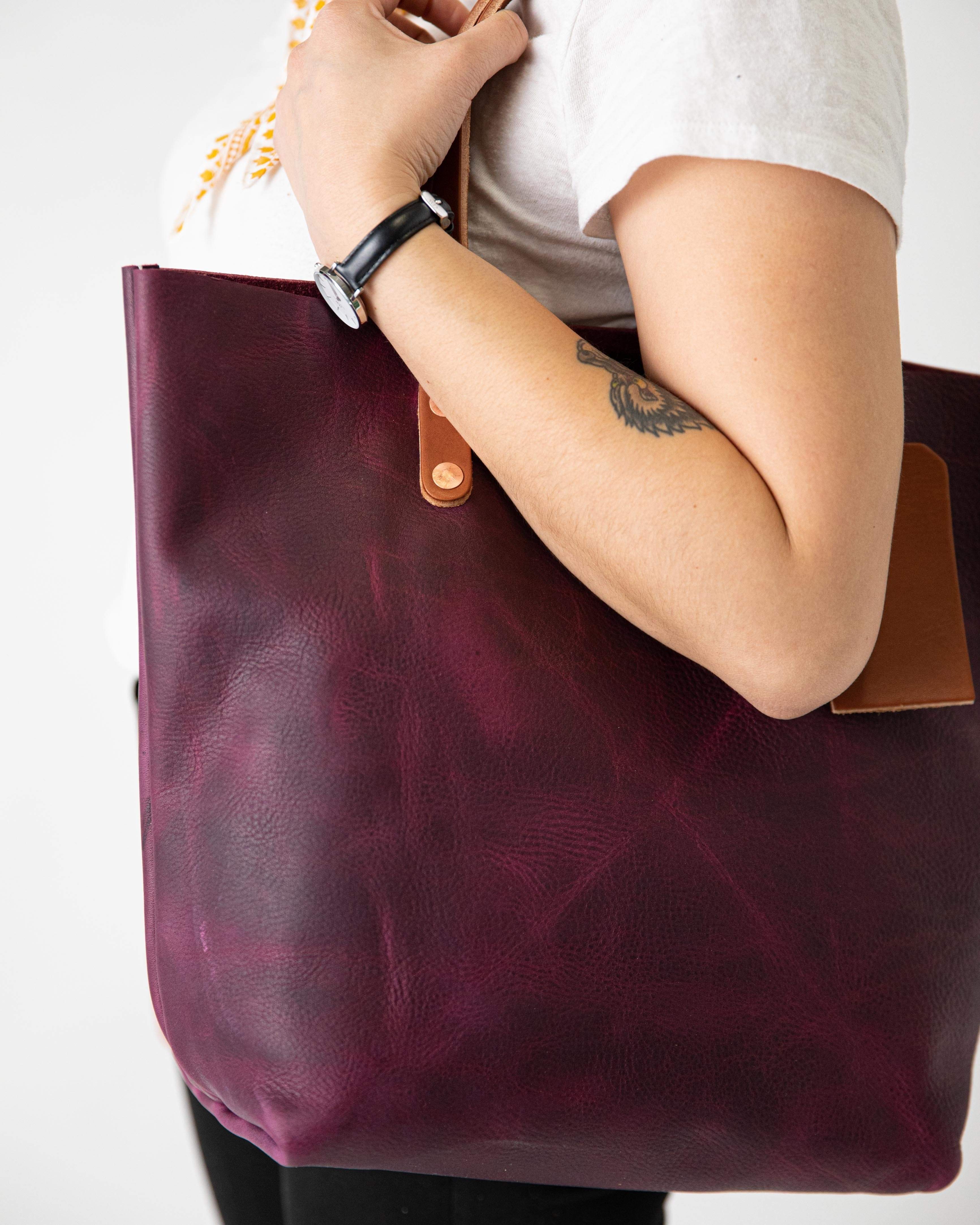 Scratch-and-Dent Purple Kodiak Tote- purple purse handmade in America