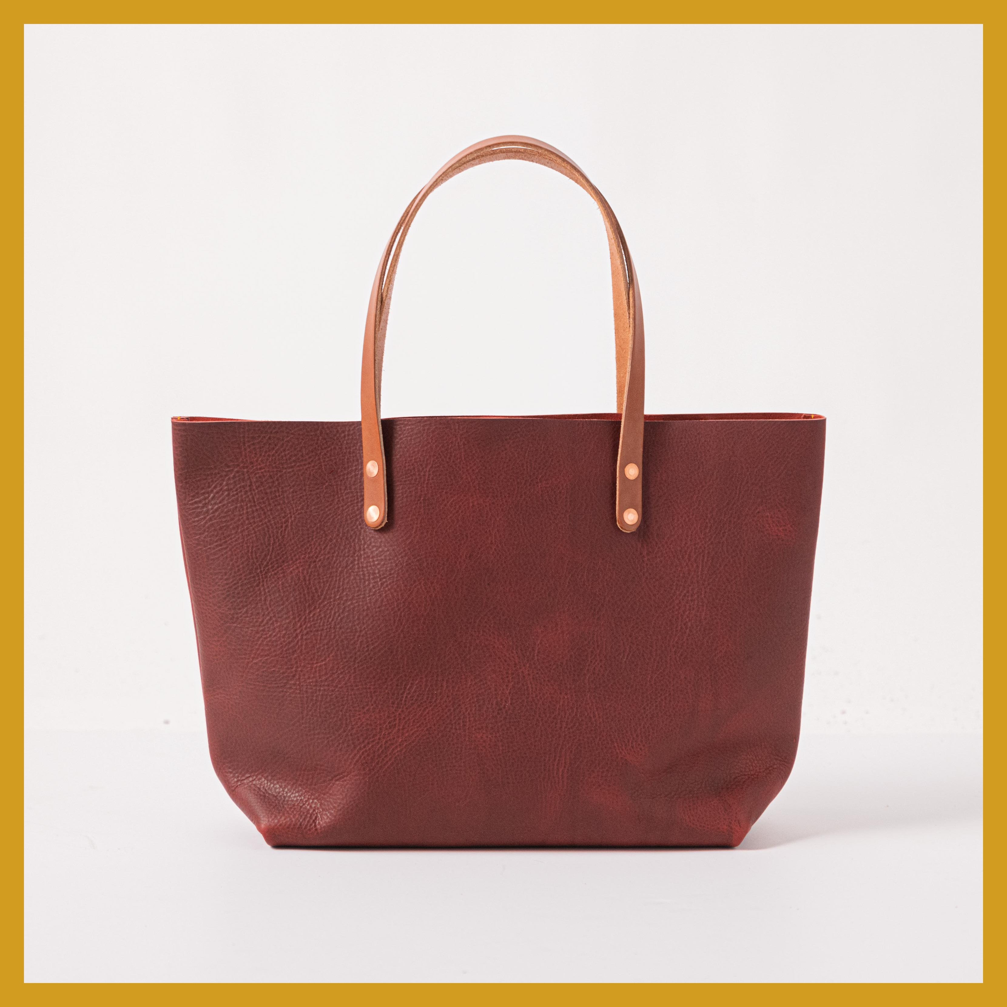 Scratch-and-Dent Red Kodiak East West Tote- red tote bag handmade in America