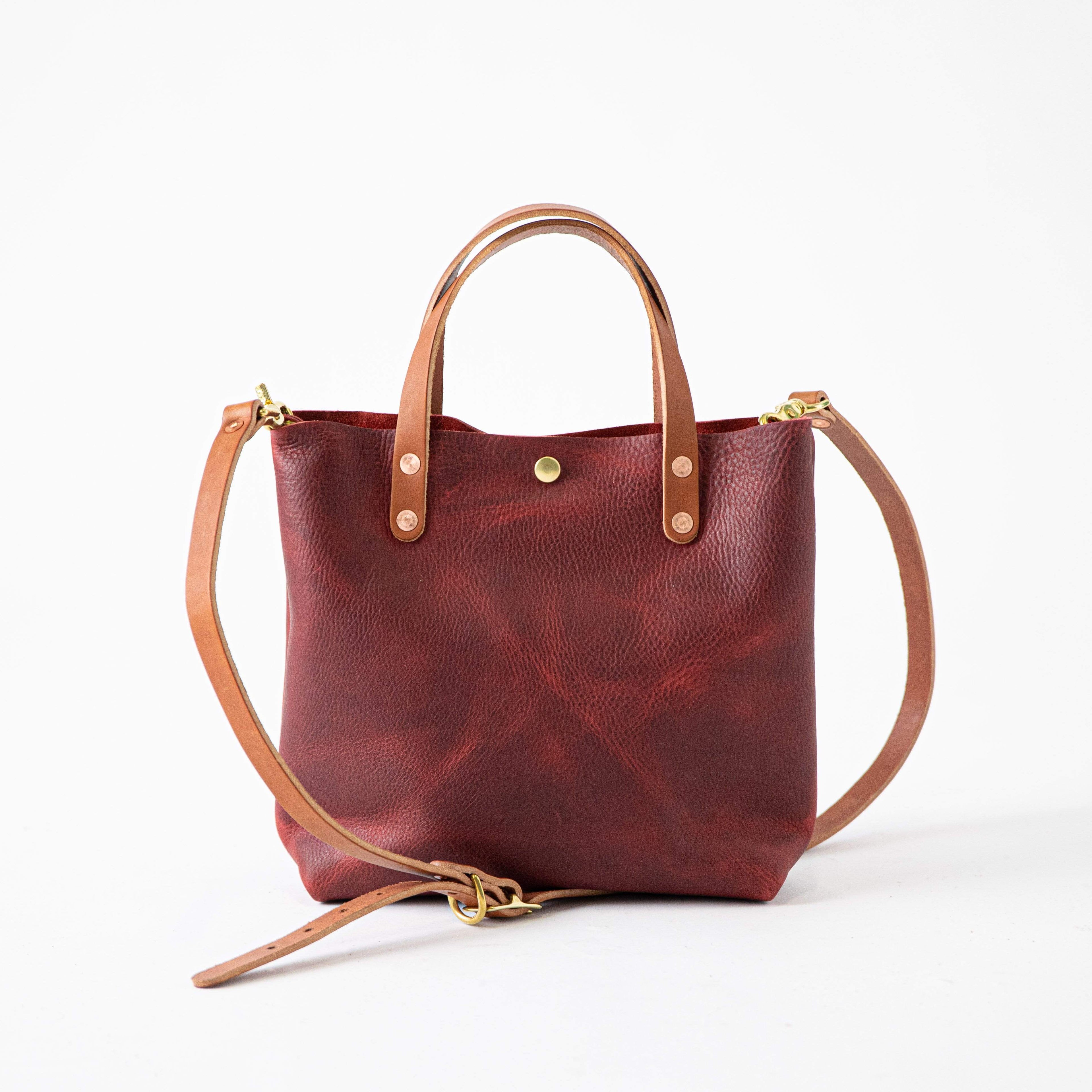 Scratch-and-Dent Red Kodiak Mini Tote- red small tote bags handmade in America