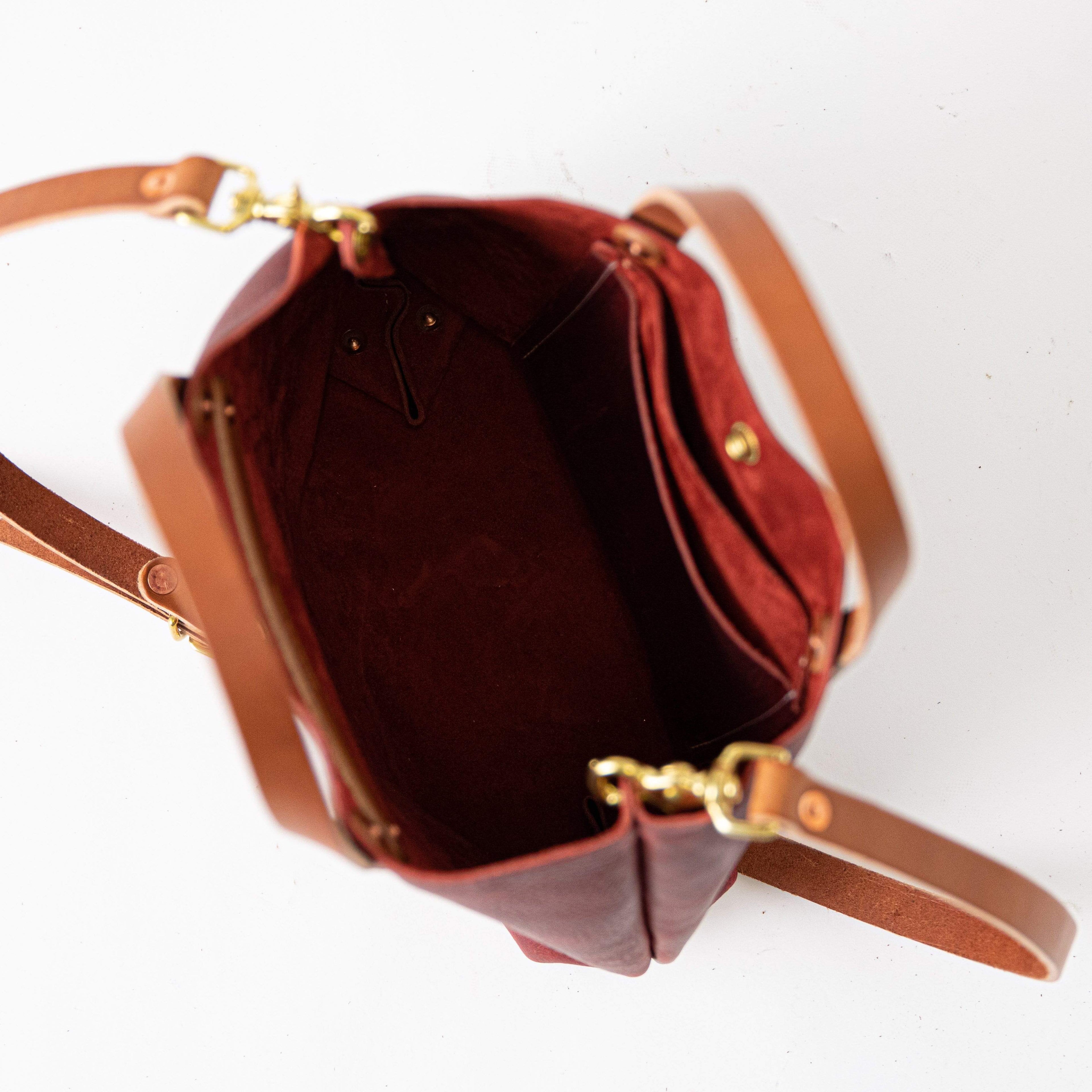 Scratch-and-Dent Red Kodiak Mini Tote- red small tote bags handmade in America