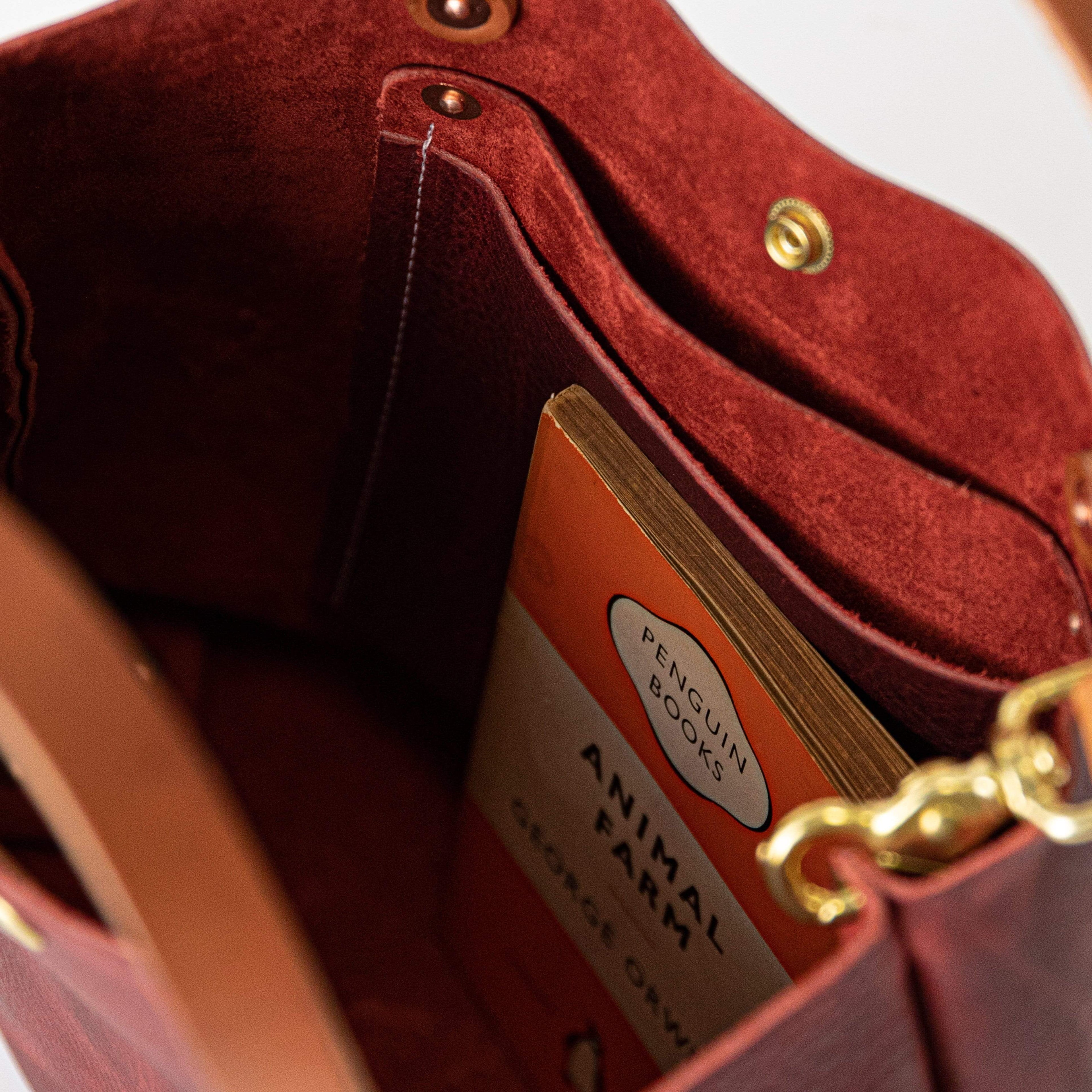 Scratch-and-Dent Red Kodiak Mini Tote- red small tote bags handmade in America