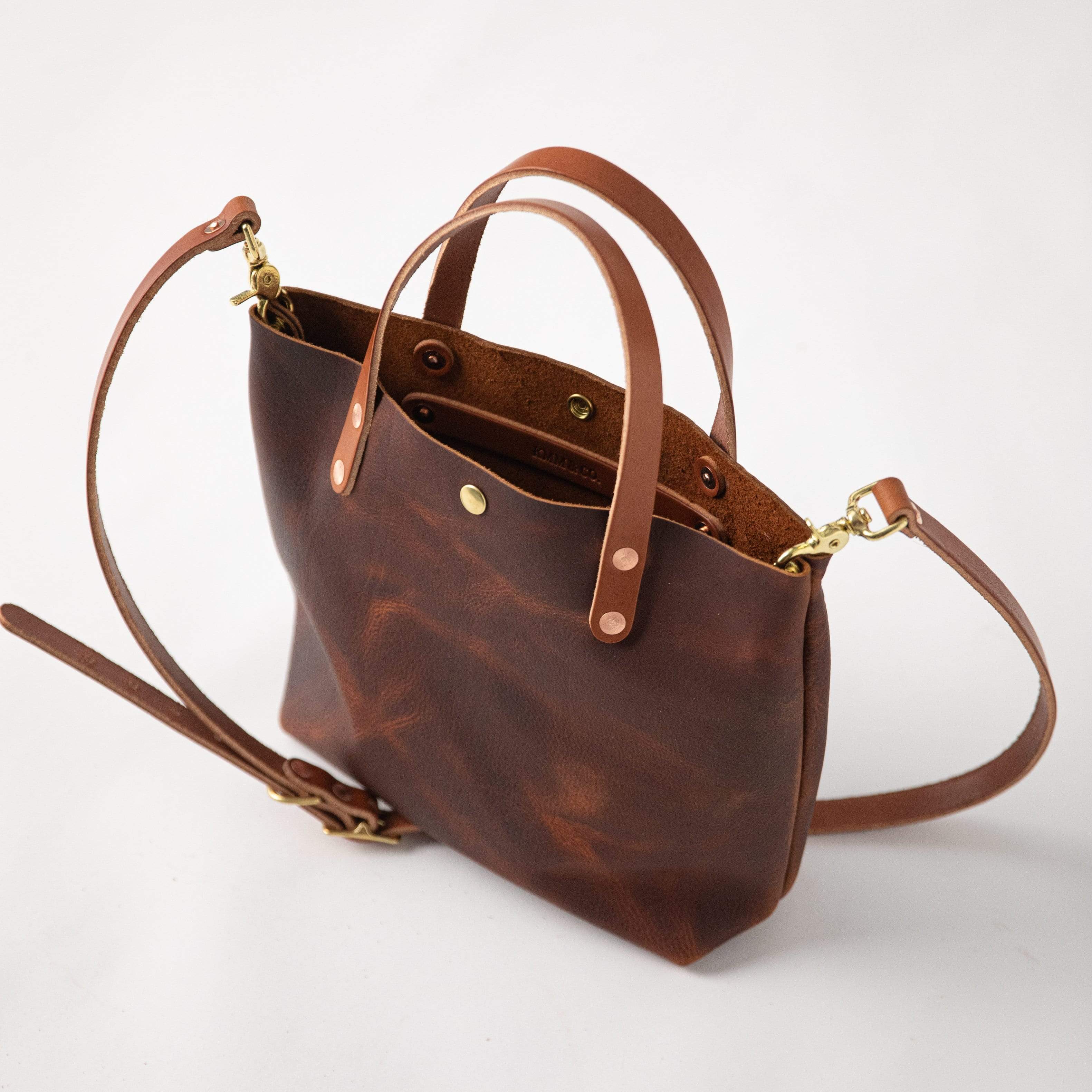 Scratch-and-Dent Tan Kodiak Mini Tote- tan small tote bags handmade in America