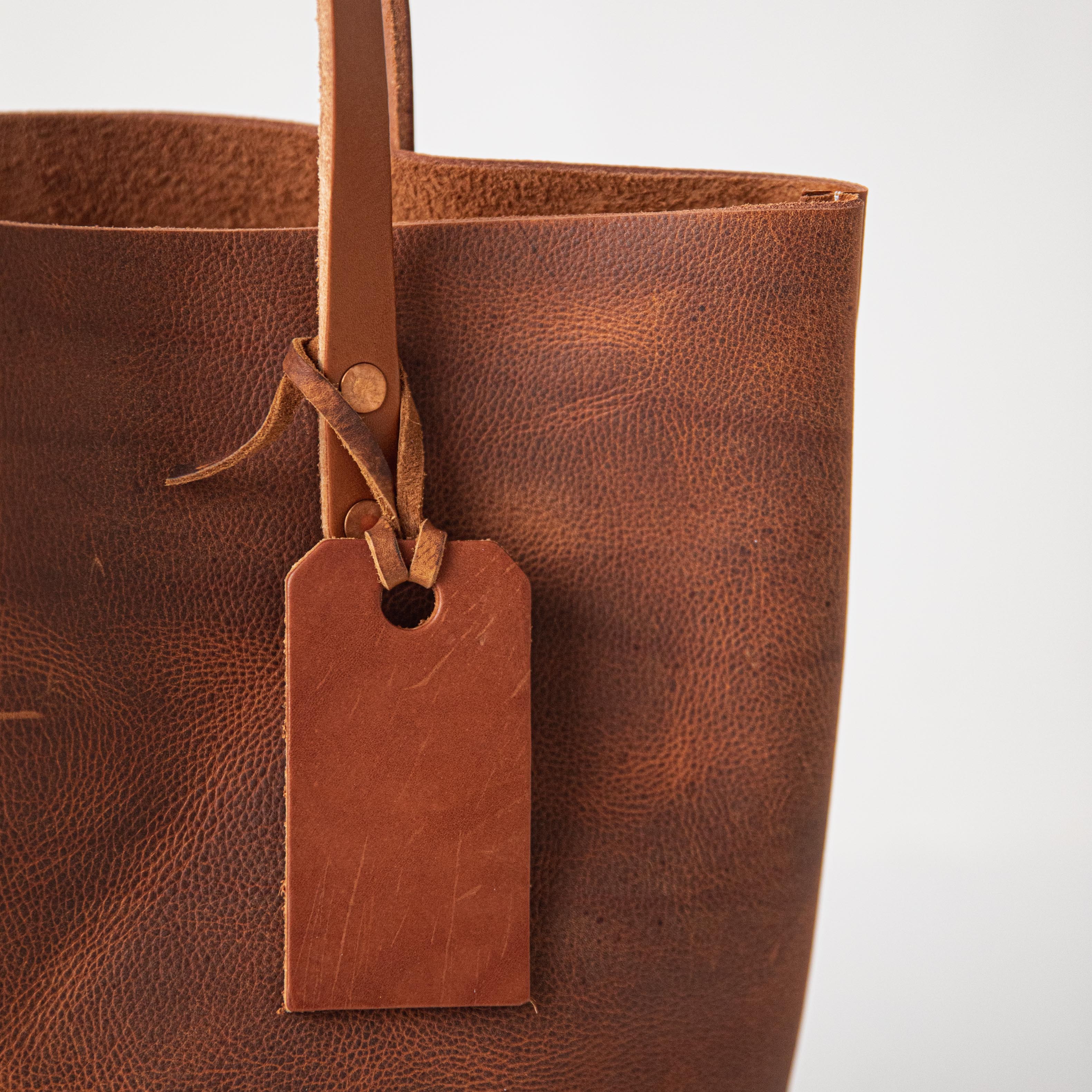 Scratch-and-Dent Tan Kodiak Tote- tan leather bag handmade in America