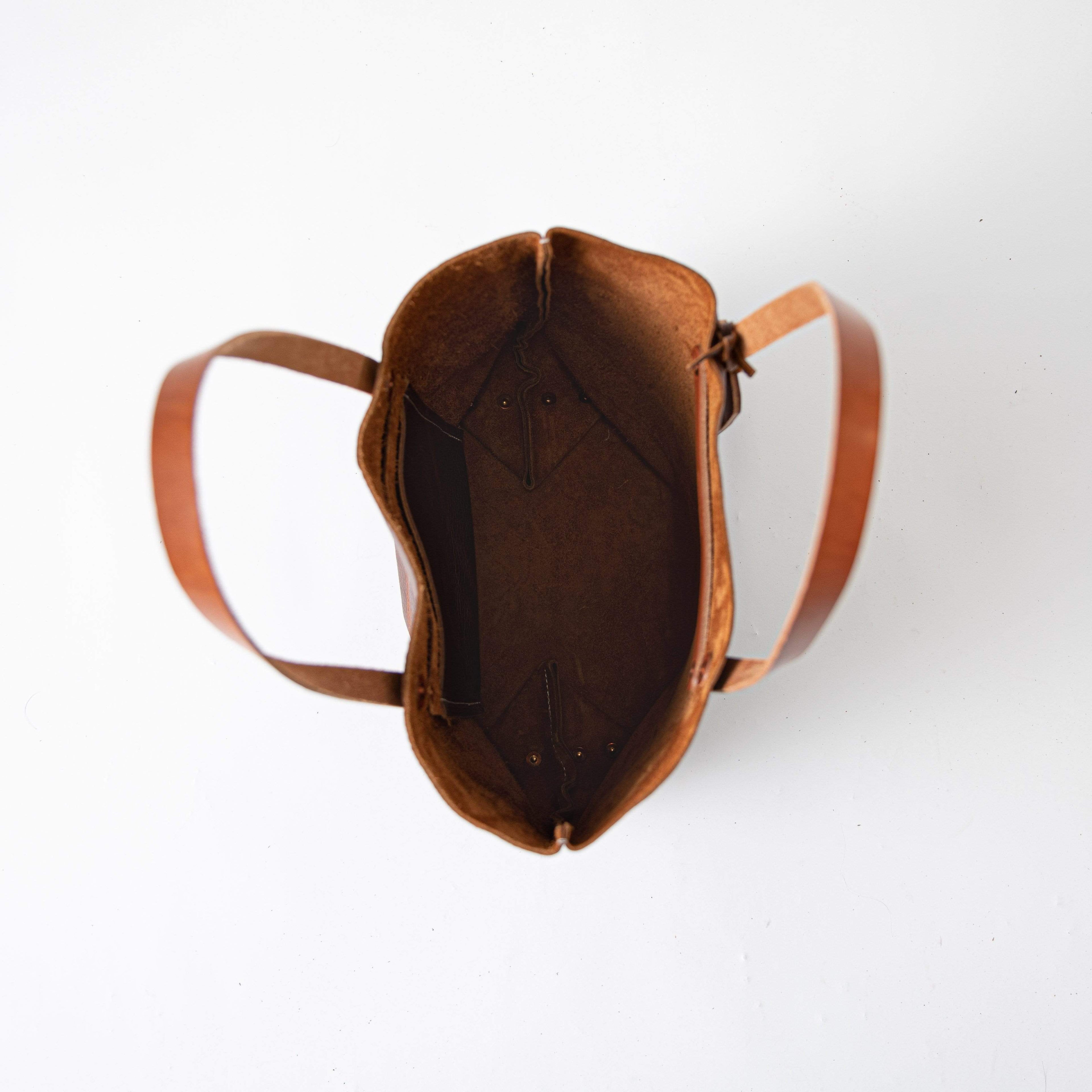 Scratch-and-Dent Tan Kodiak Tote- tan leather bag handmade in America