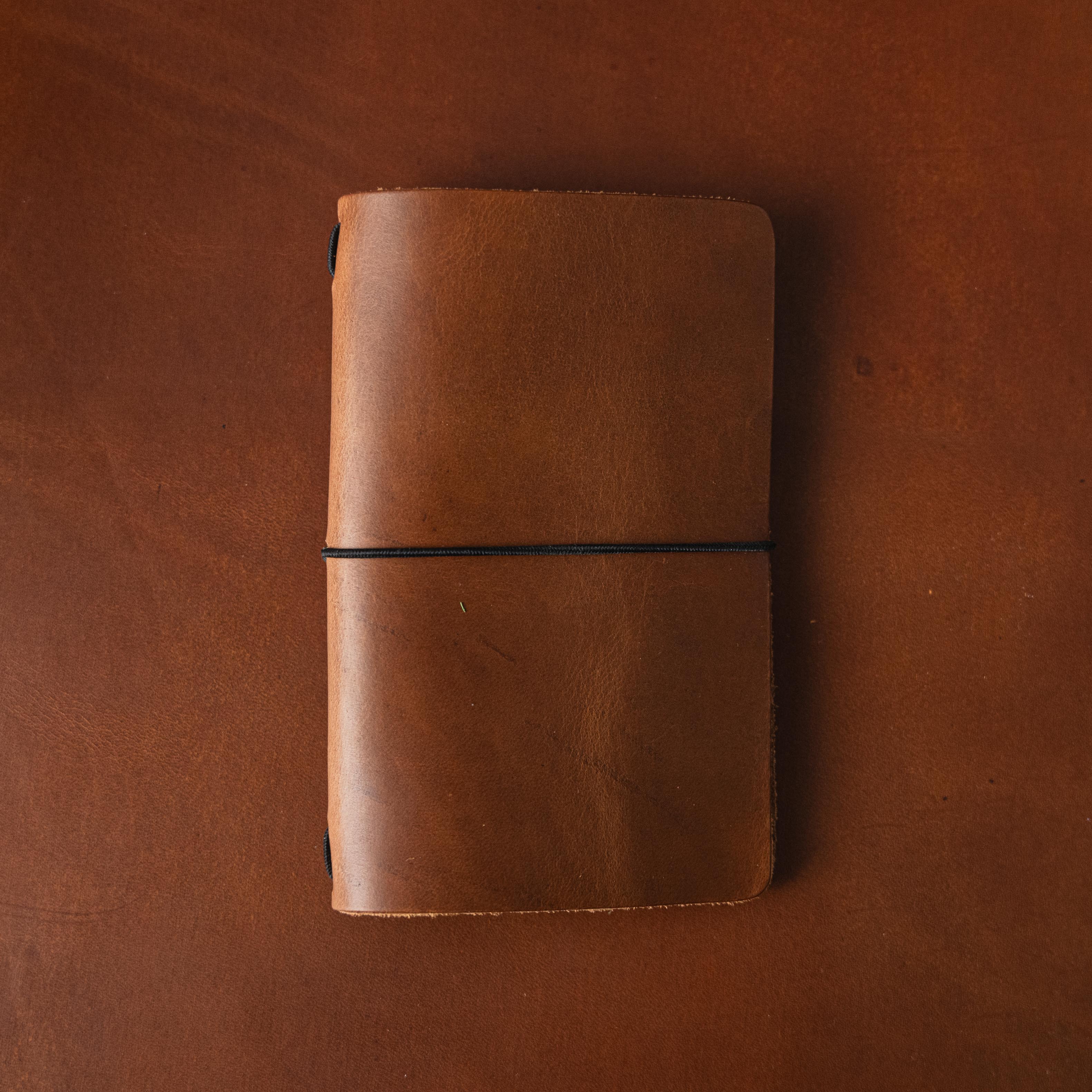 Sesame Double Shot Travel Notebook- leather journal - leather notebook - KMM & Co.