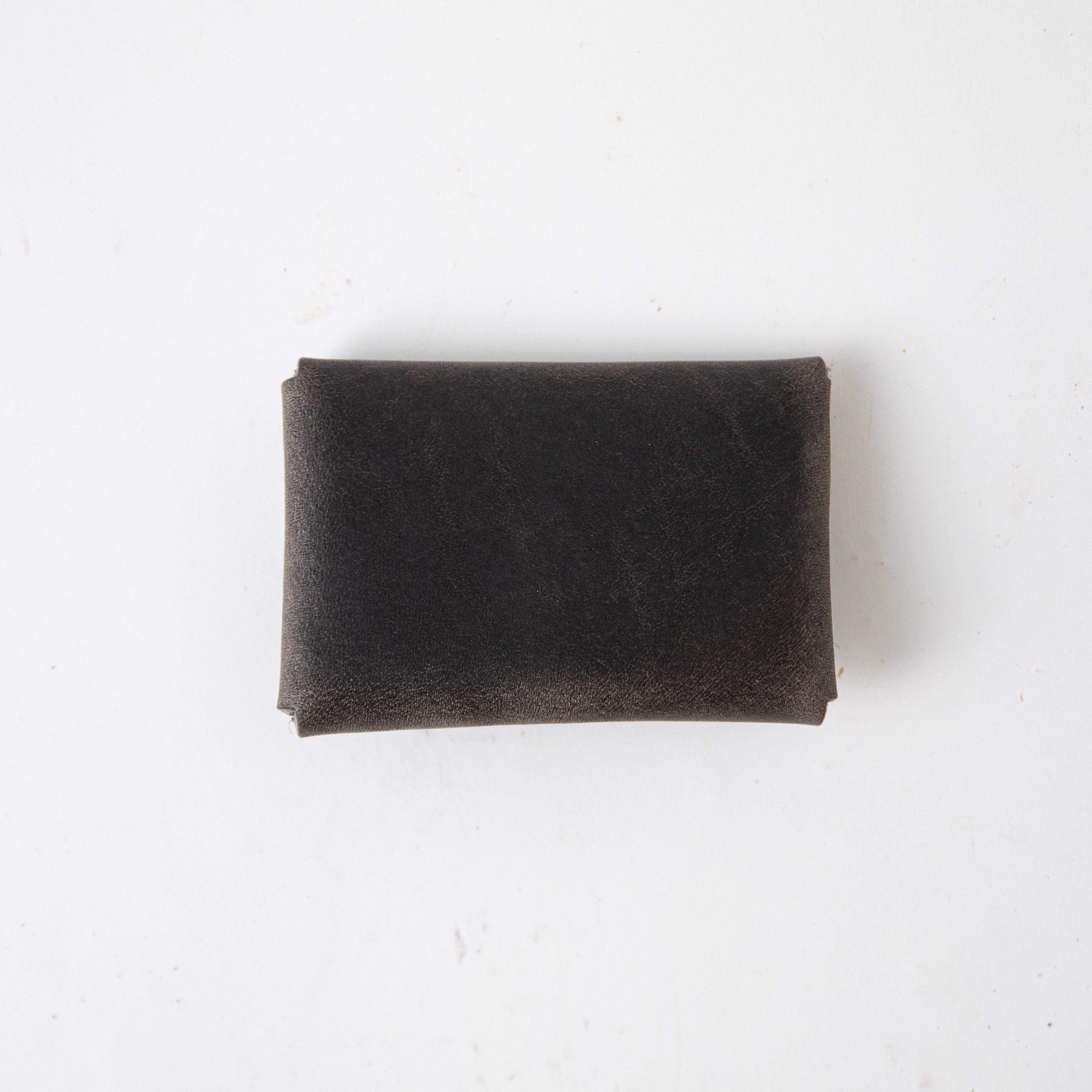 Storm Grey Card Envelope- card holder wallet - leather wallet made in America at KMM & Co.