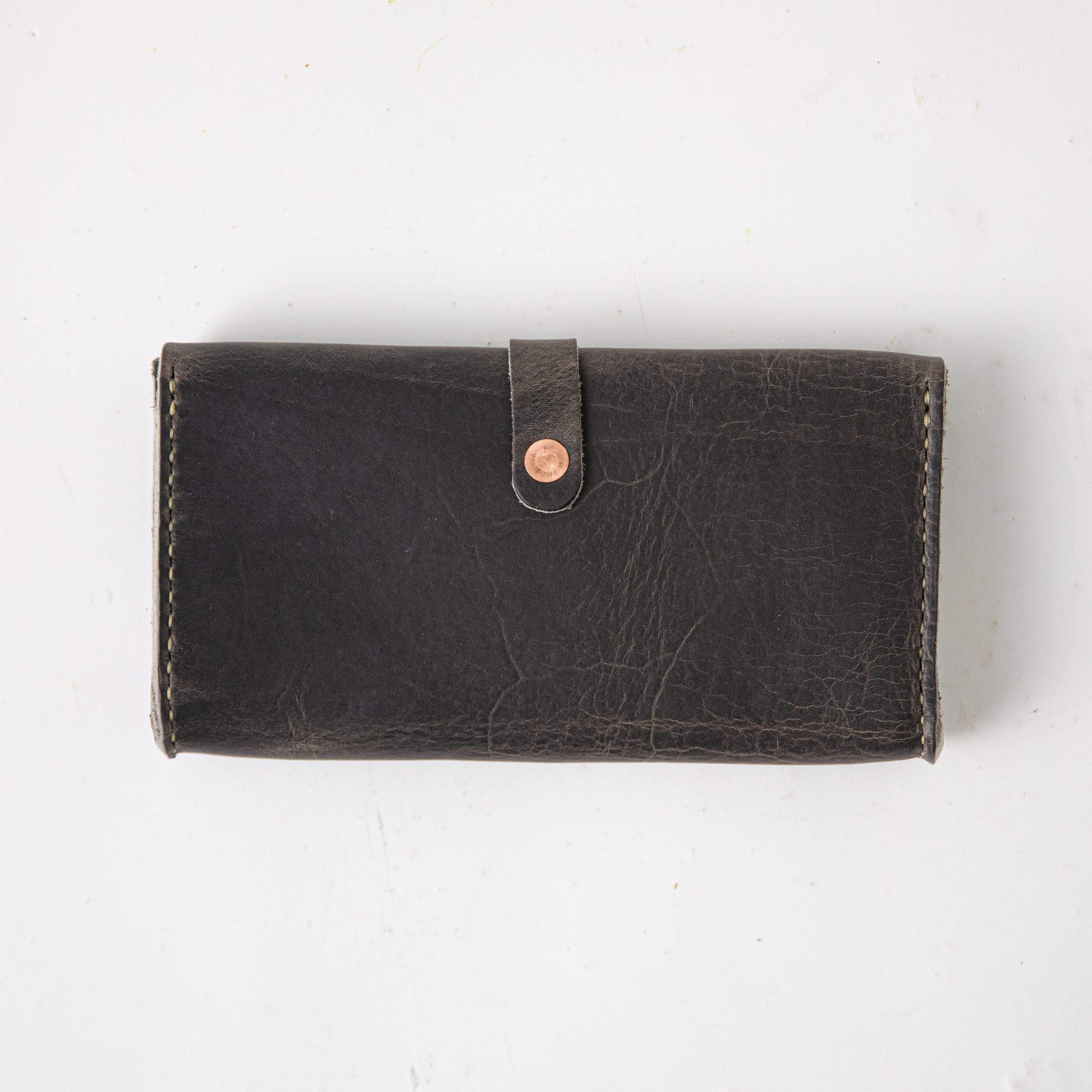 Storm Grey Clutch Wallet- leather clutch bag - leather handmade bags - KMM & Co.