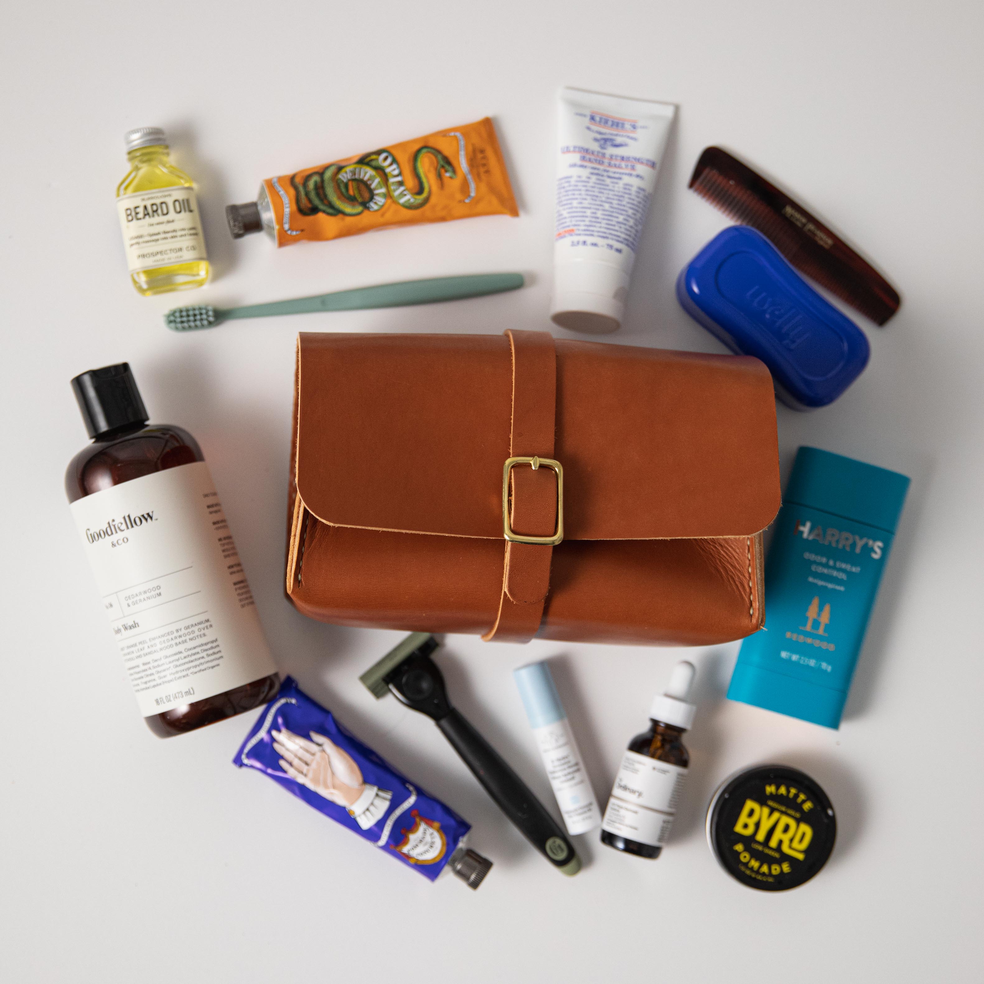 Tan Dopp Kit- mens toiletry bag - KMM & Co.