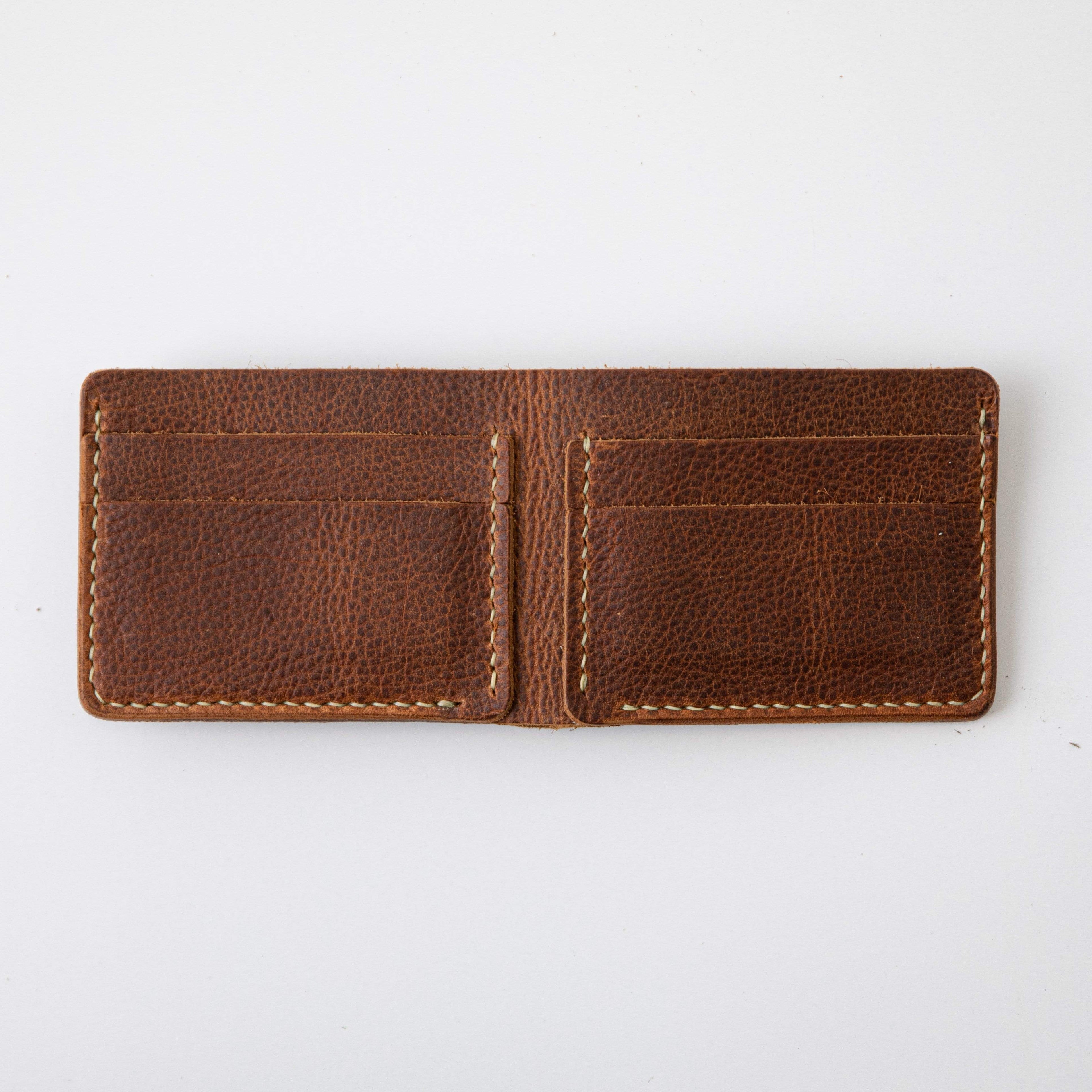 Tan Kodiak Billfold- leather billfold wallet - mens leather bifold wallet - KMM & Co.