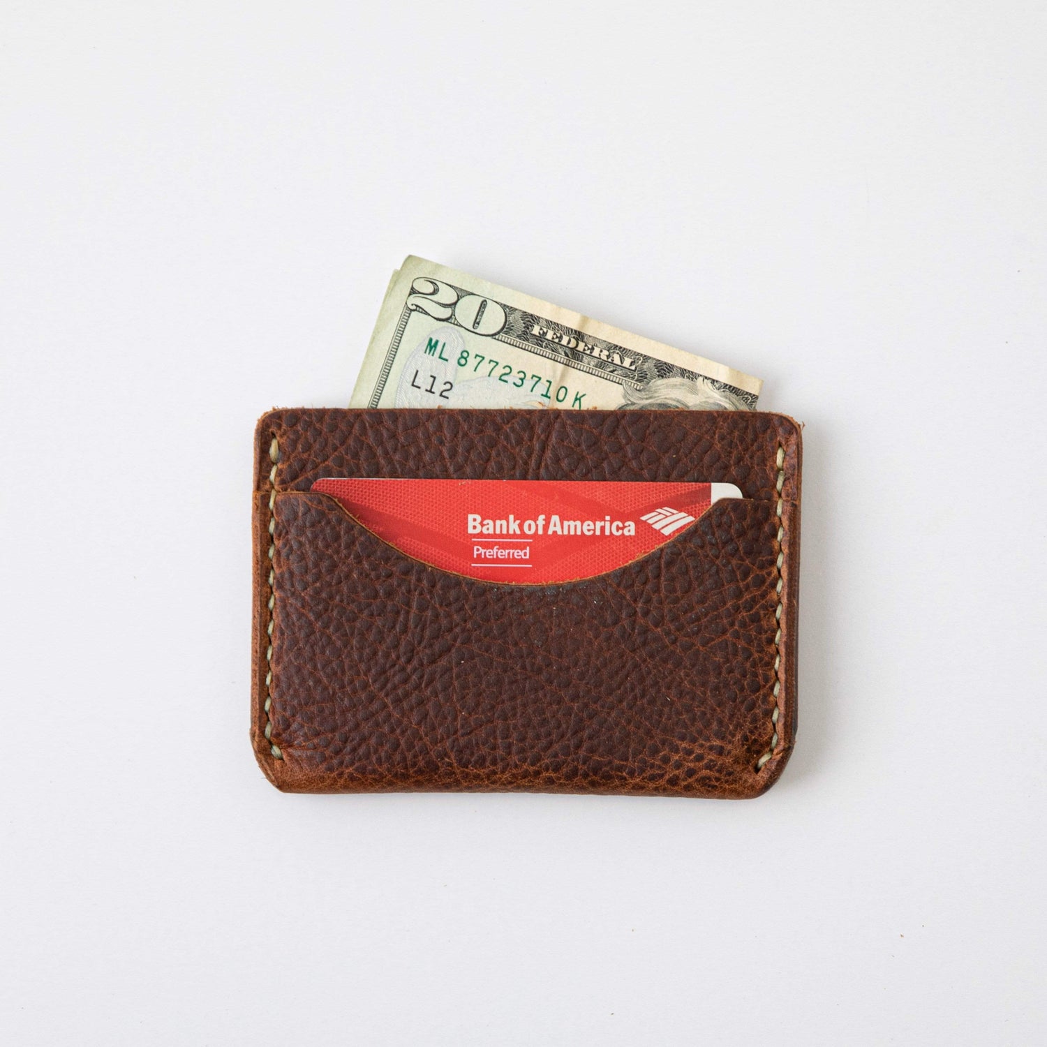 Tan Kodiak Card Case- mens leather wallet - leather wallets for women - KMM & Co.