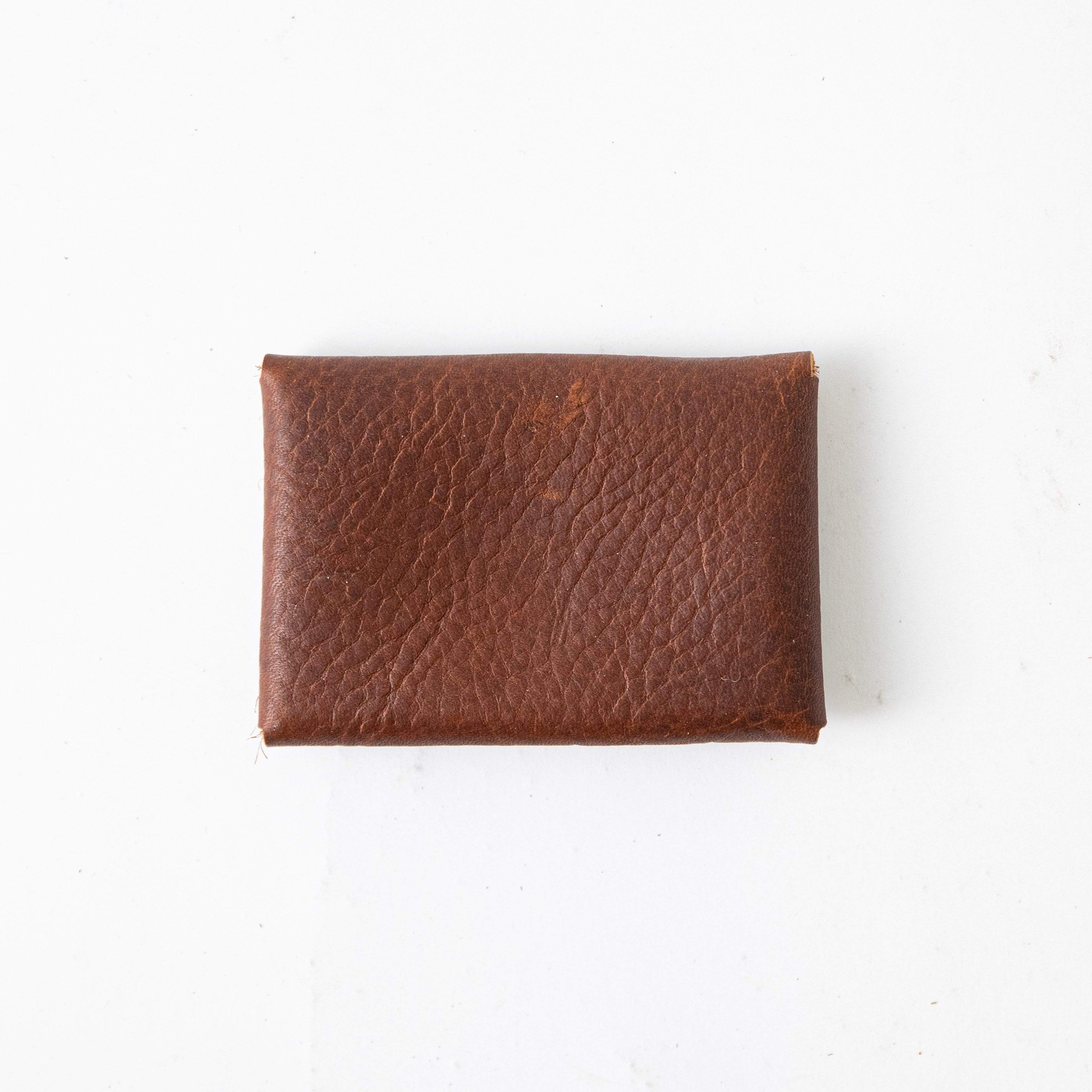 Tan Kodiak Card Envelope- card holder wallet - leather wallet made in America at KMM & Co.