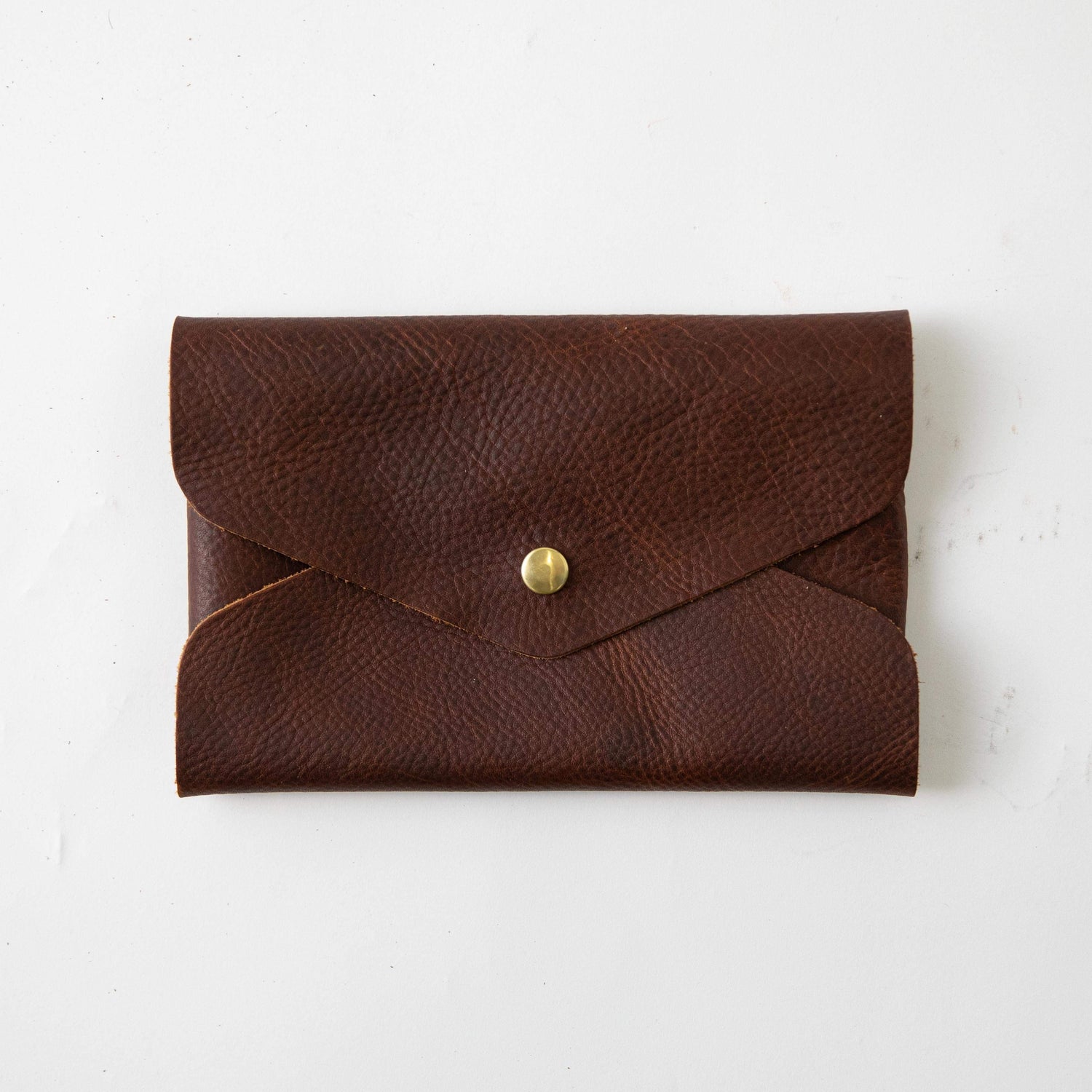 Tan Kodiak Envelope Clutch- leather clutch bag - handmade leather bags - KMM &amp; Co.