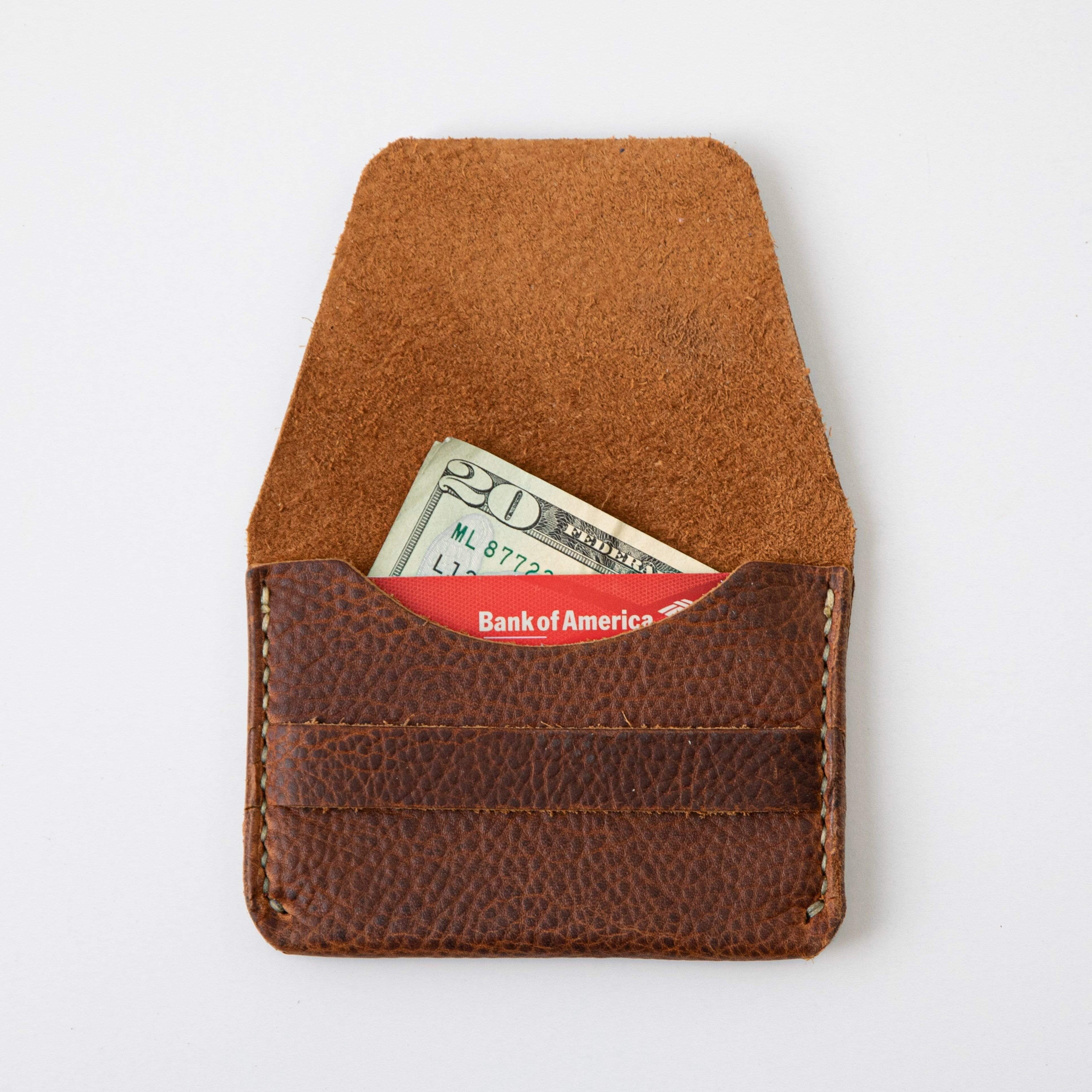 Tan Kodiak Flap Wallet- mens leather wallet - handmade leather wallets at KMM & Co.